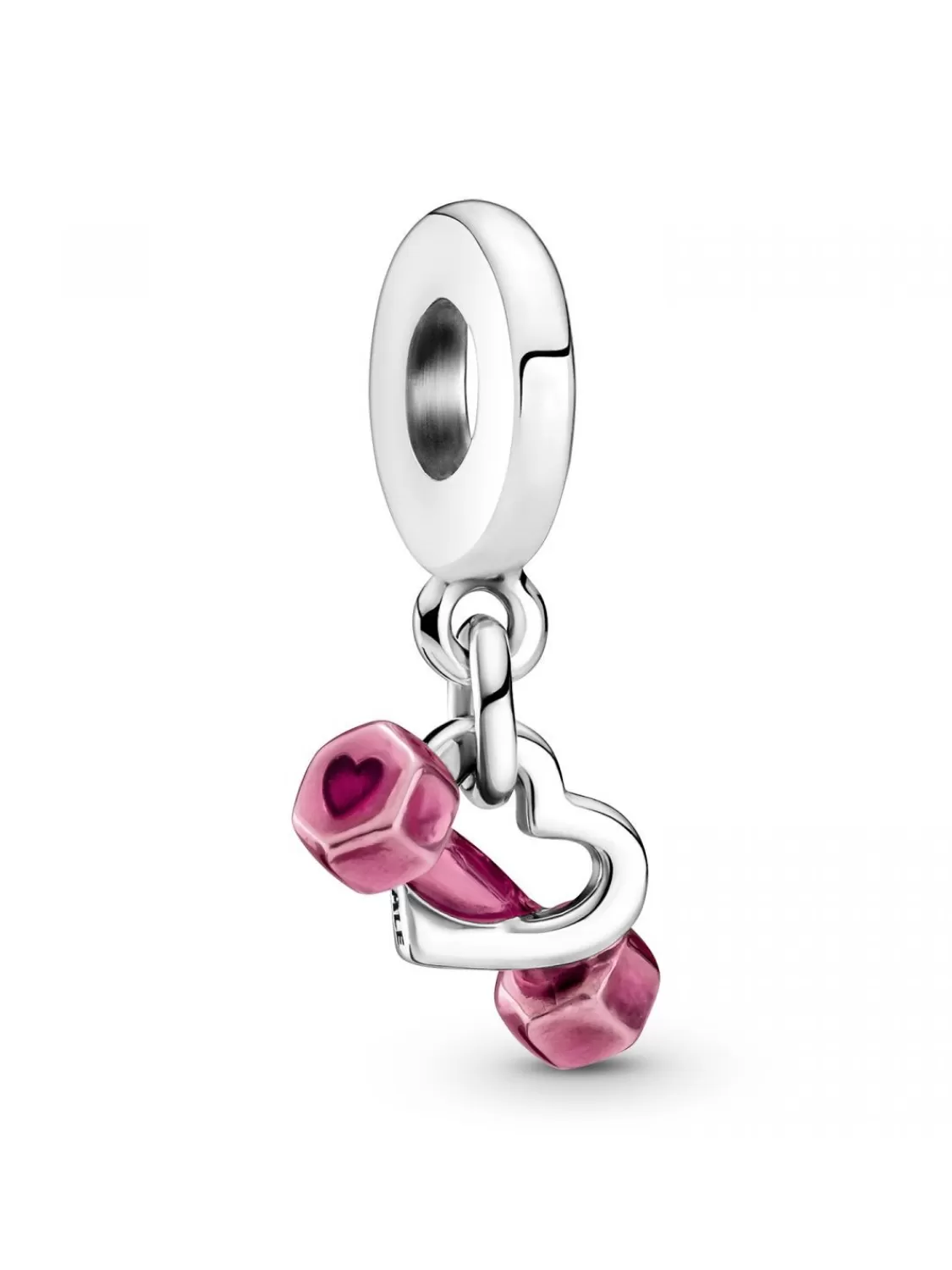 Pandora Silber Charm-Anhanger Hantel & Herz | Damenschmuck