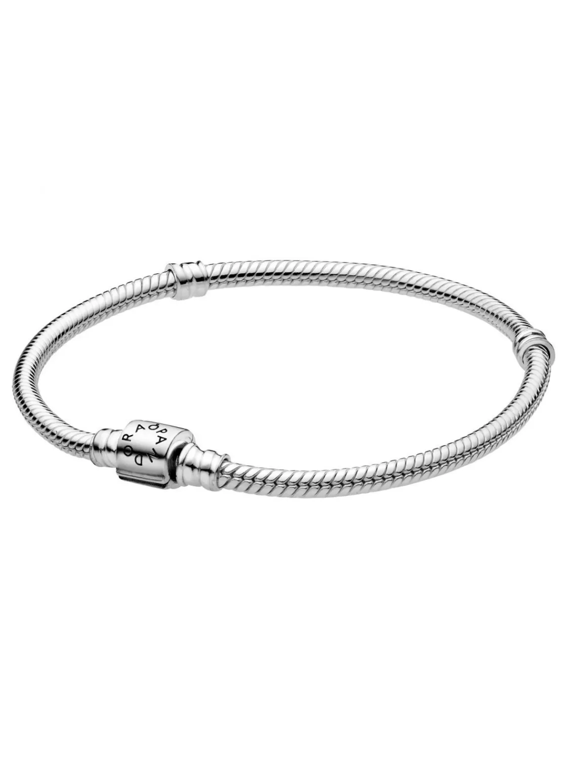 Pandora Silber Damen-Armband Schlangenkette Moments Barrel Clasp | Damenschmuck