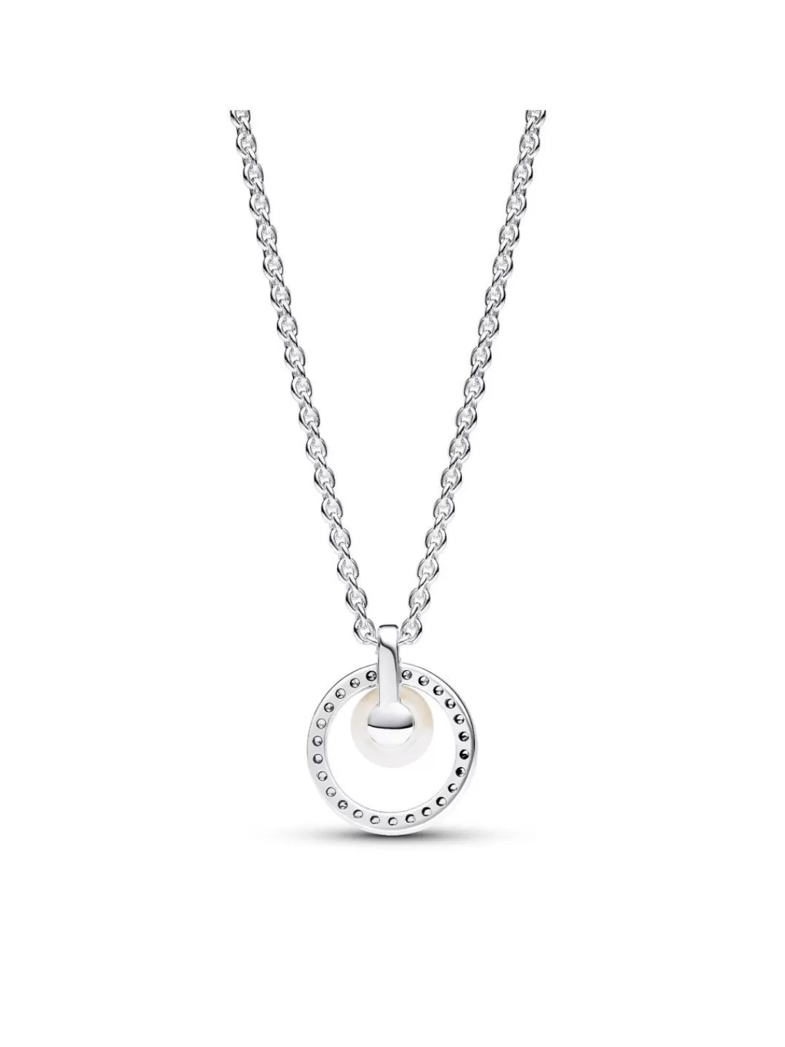 Pandora Silber Damen-Halskette Suswasser-Zuchtperle & Pave | Damenschmuck