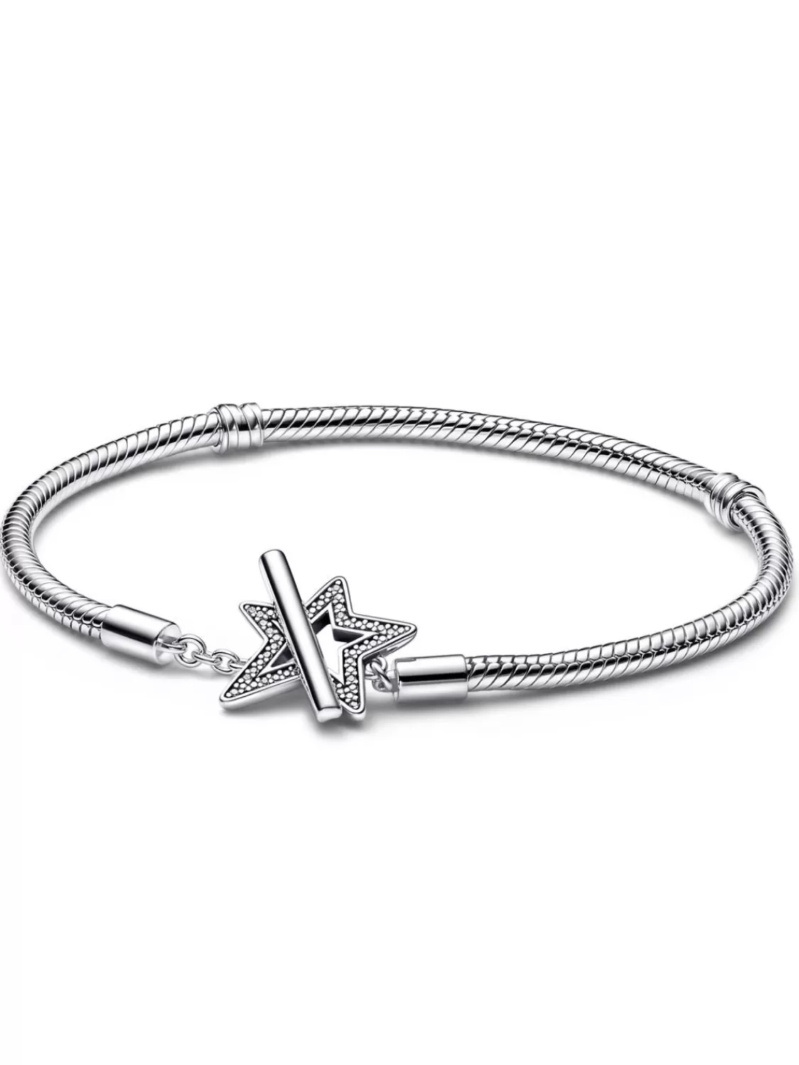 Pandora Silber-Armband Asymmetrischer Stern T-Bar | Damenschmuck