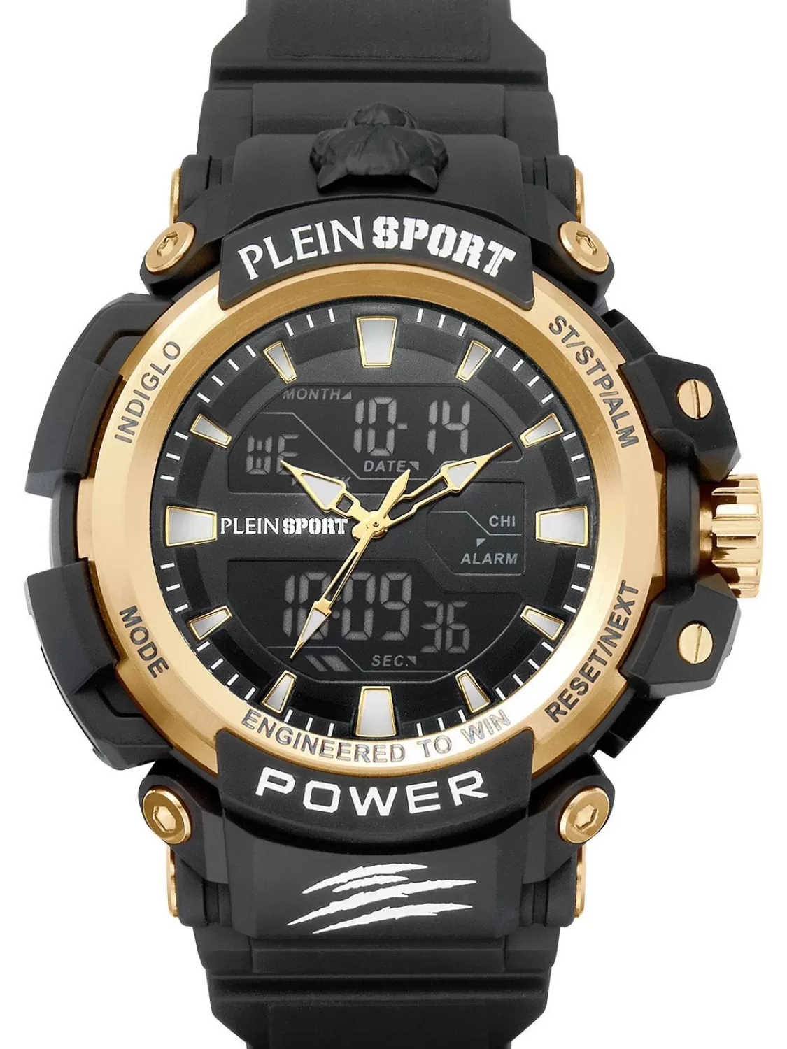 Philipp Plein Armbanduhr Anadigi Combat Schwarz/Goldfarben | Herrenuhren