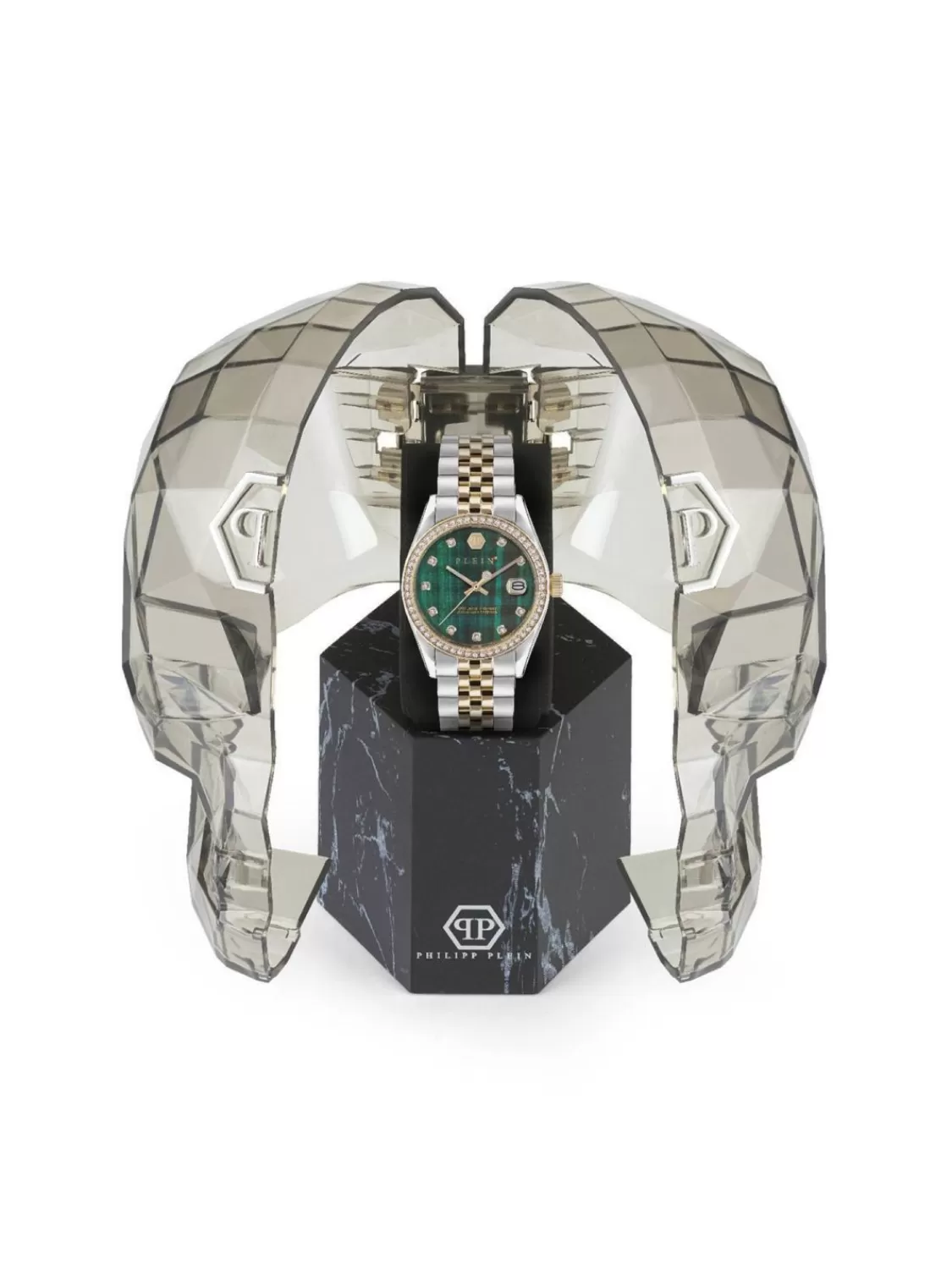 Philipp Plein Damen-Armbanduhr Date Superlative Bicolor/Grun | Damenuhren
