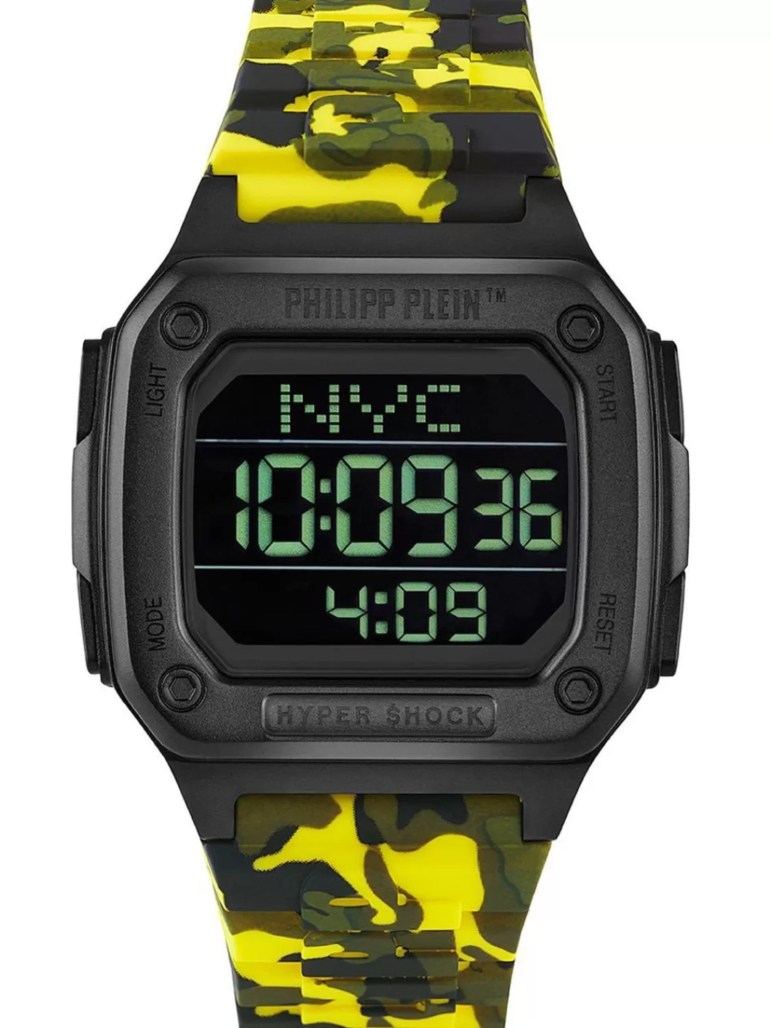 Philipp Plein Digitaluhr Hyper $Hock Camouflage Gelb | Herrenuhren