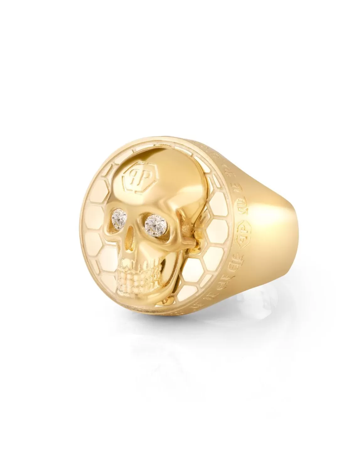 Philipp Plein Herrenring 3D Skull Goldfarben | Herrenschmuck