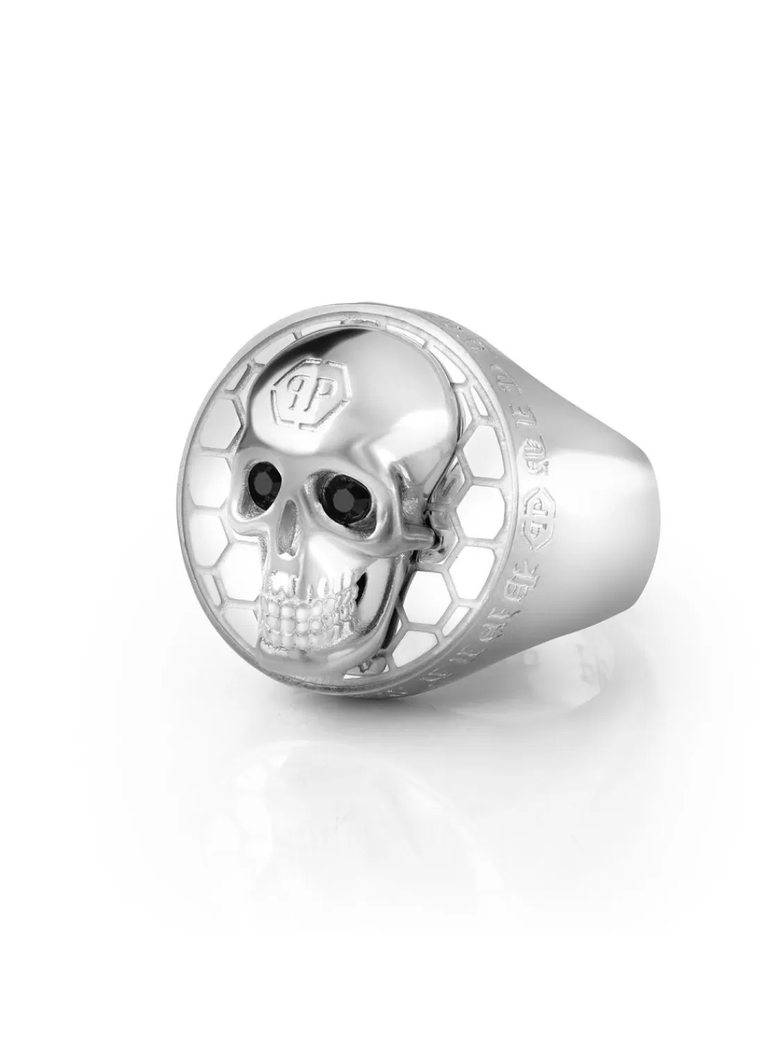 Philipp Plein Herrenring 3D Skull Grau | Herrenschmuck