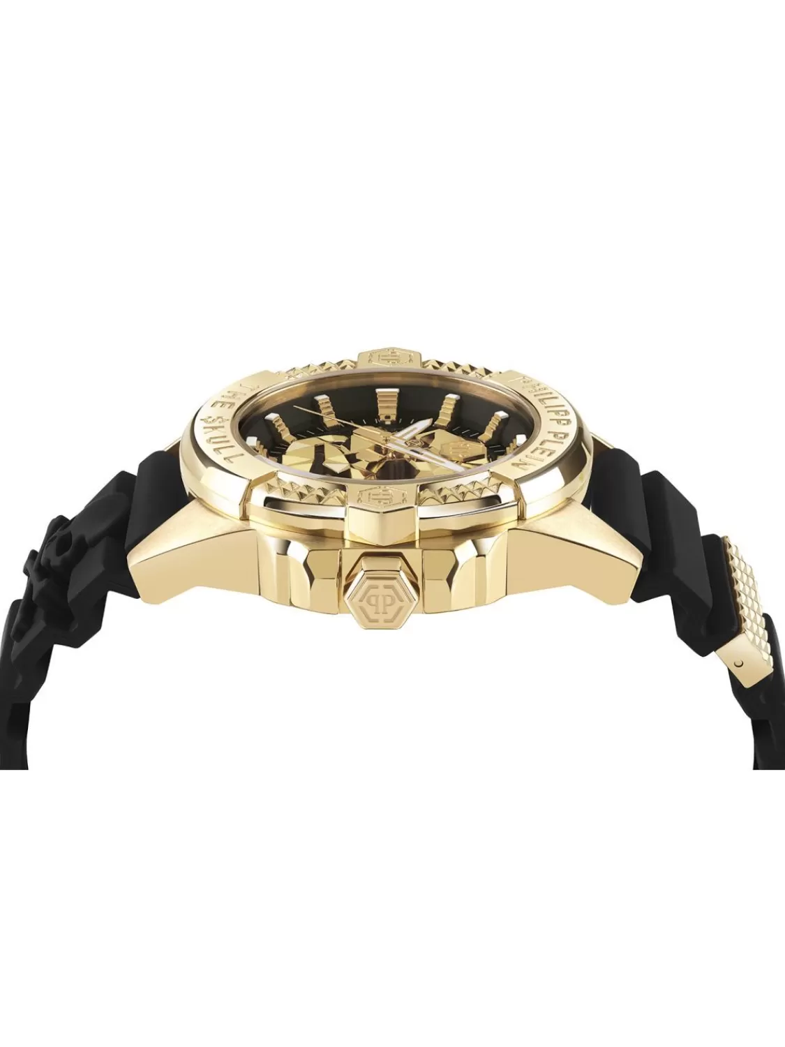 Philipp Plein Unisex Armbanduhr The $Kull Schwarz/Goldfarben | Damenuhren