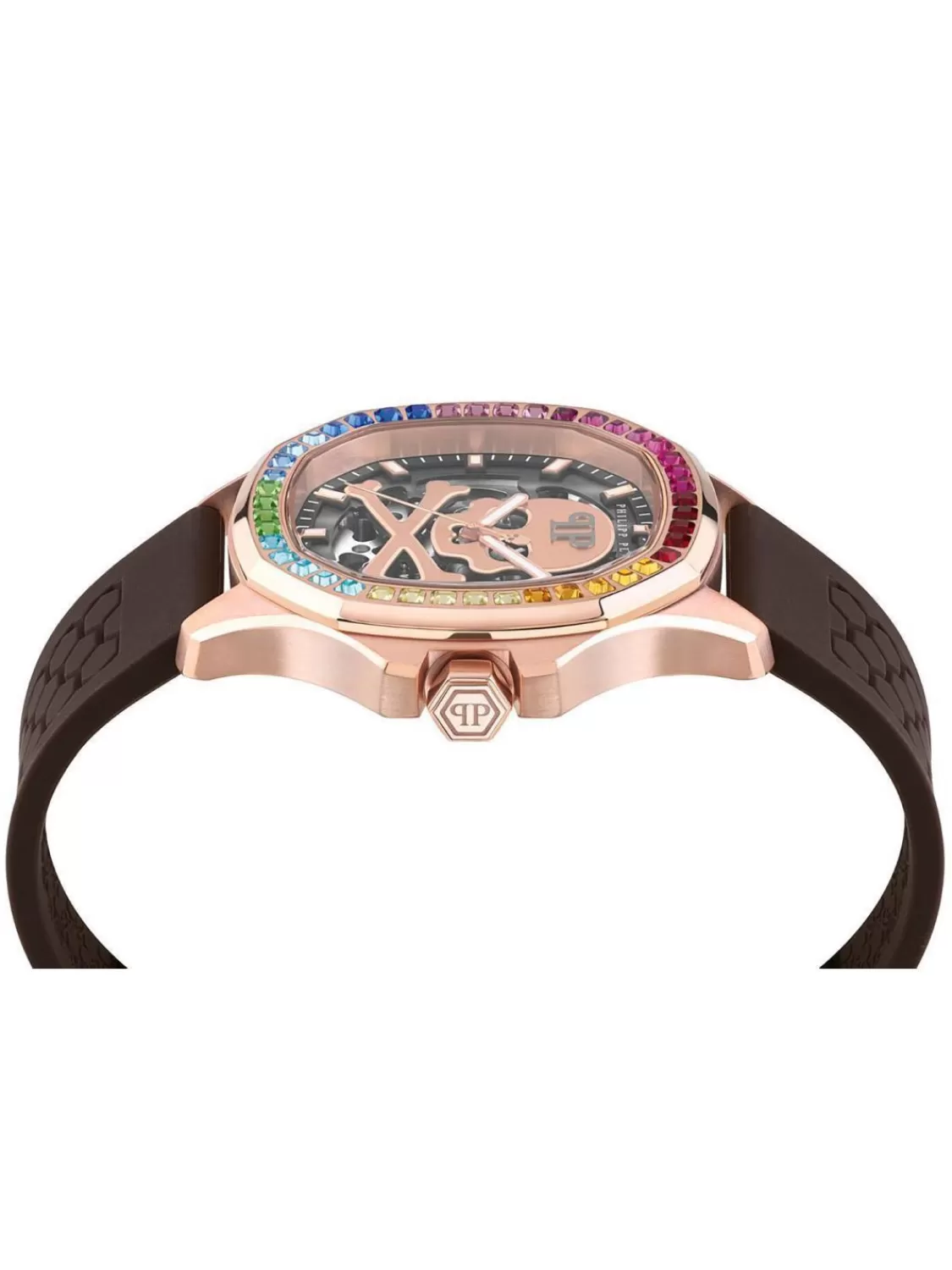 Philipp Plein Unisex-Armbanduhr Automatik Braun/Rosegoldfarben | Herrenuhren