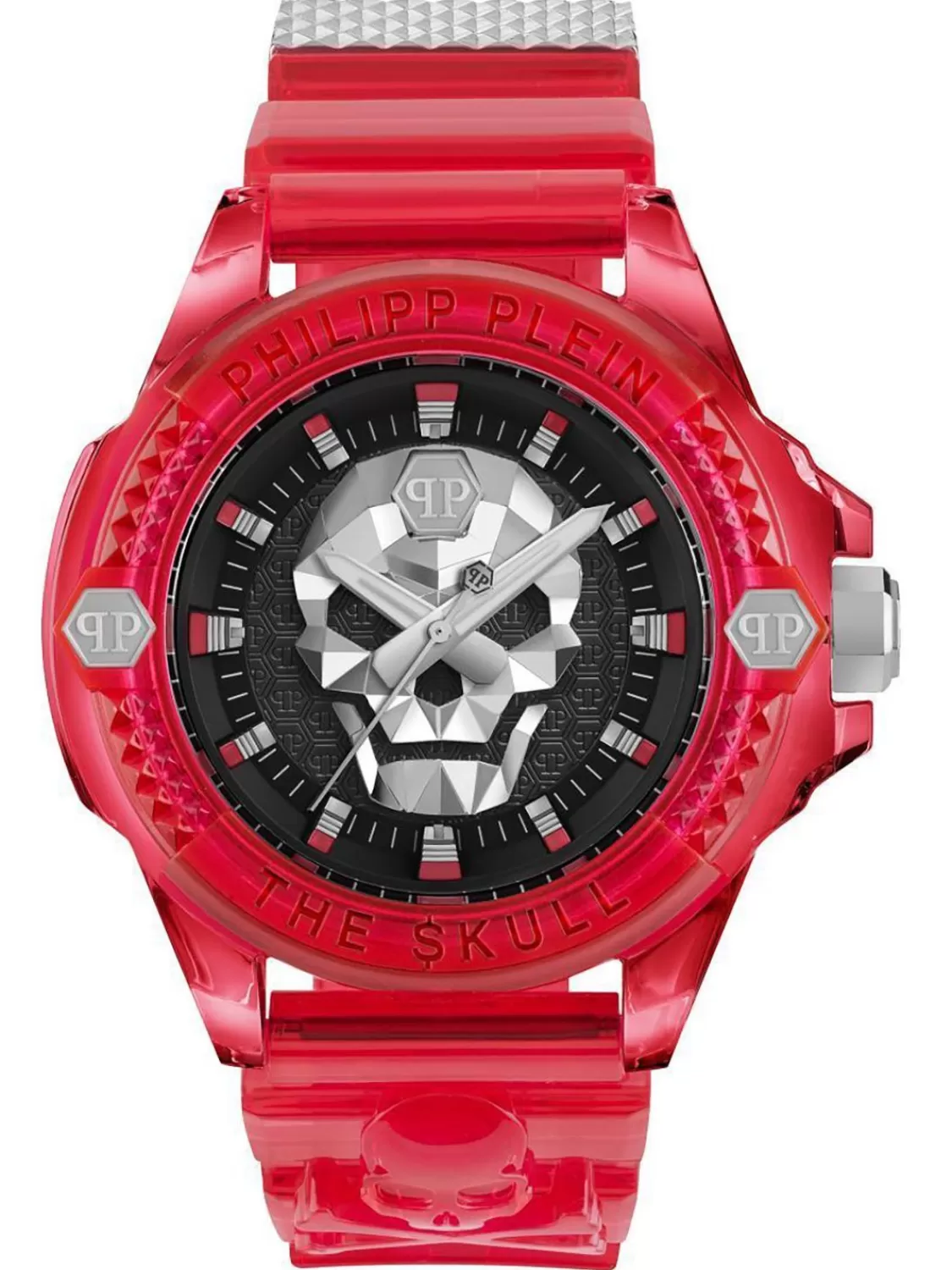 Philipp Plein Unisex-Armbanduhr The $Kull Synthetic Rot | Herrenuhren