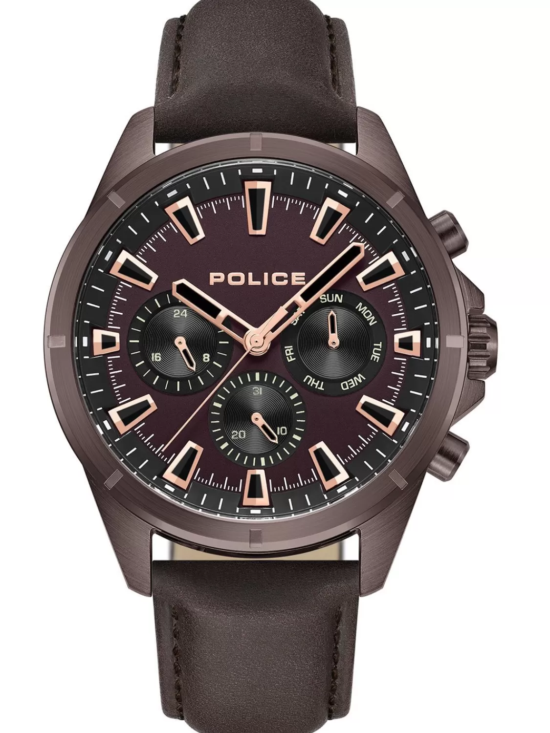 Police Herren-Armbanduhr Multifunktion Burgund | Herrenuhren