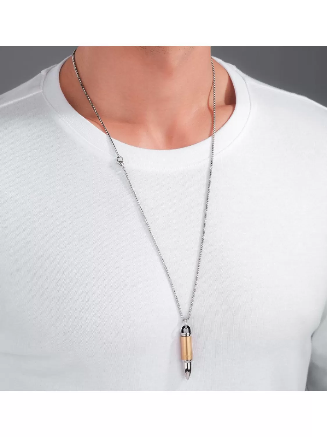 Police Herren-Halskette Edelstahl Bicolor Bullet | Herrenschmuck