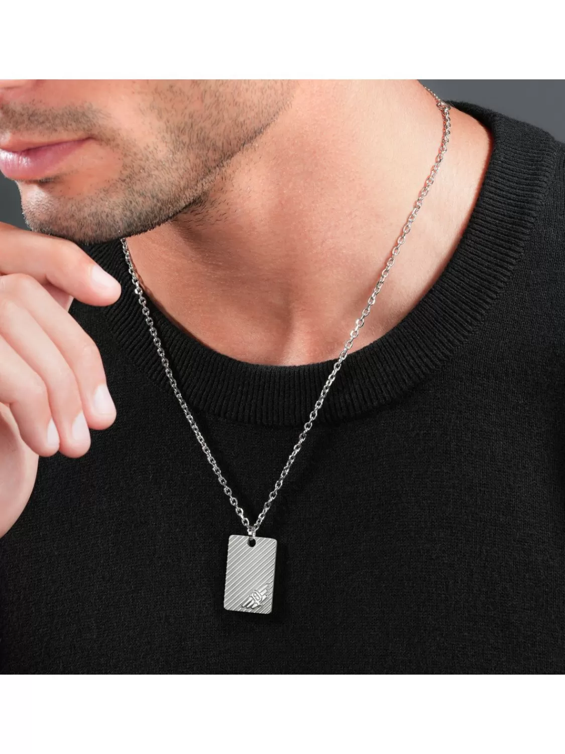 Police Herren-Halskette Mit Dog Tag Edelstahl Revelry | Herrenschmuck
