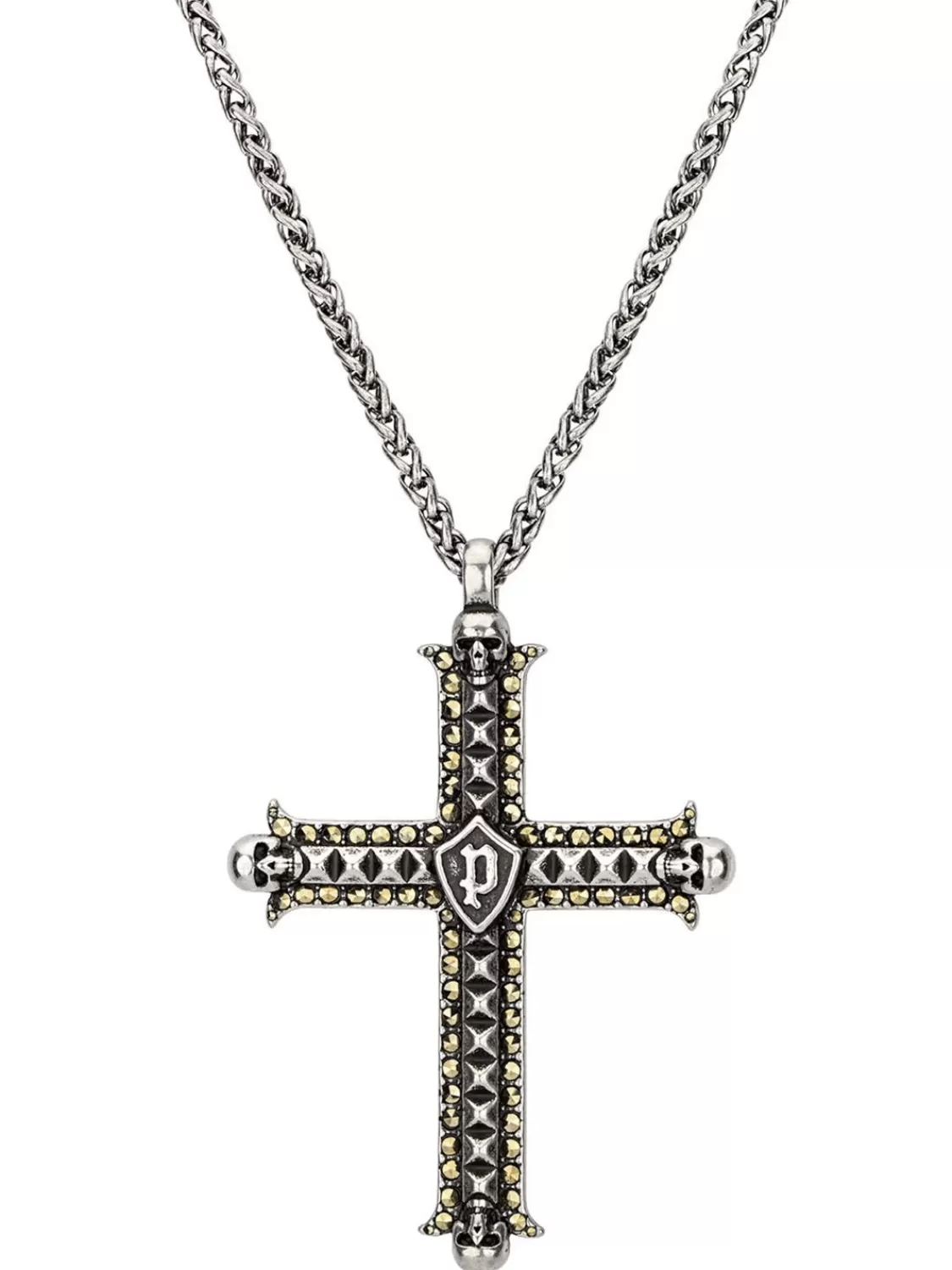 Police Herren-Kette Mit Kreuz-Anhanger Edelstahl | Herrenschmuck