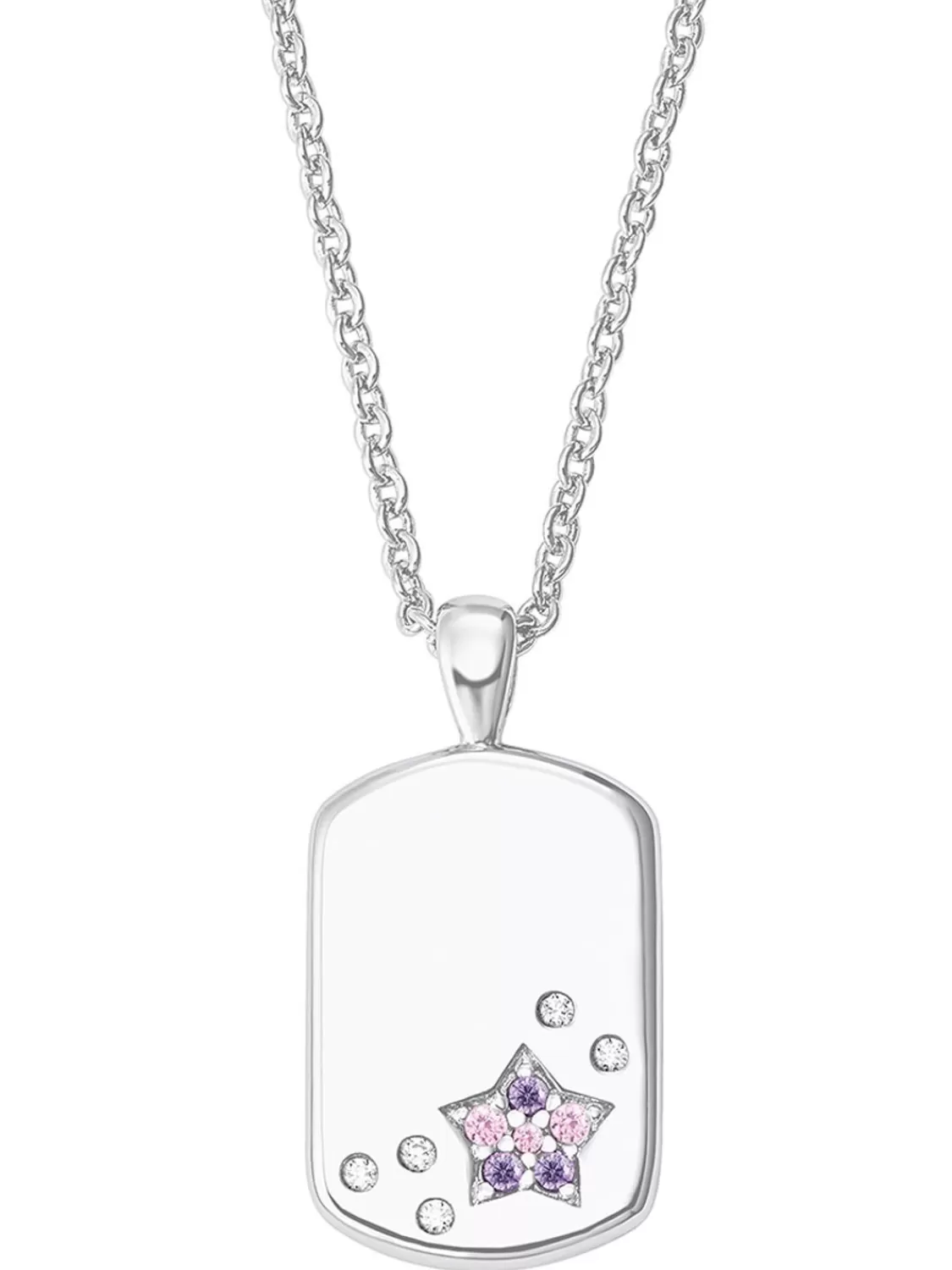 Prinzessin Lillifee Silber Kinder-Halskette Dog Tag Mit Stern | Kinderschmuck