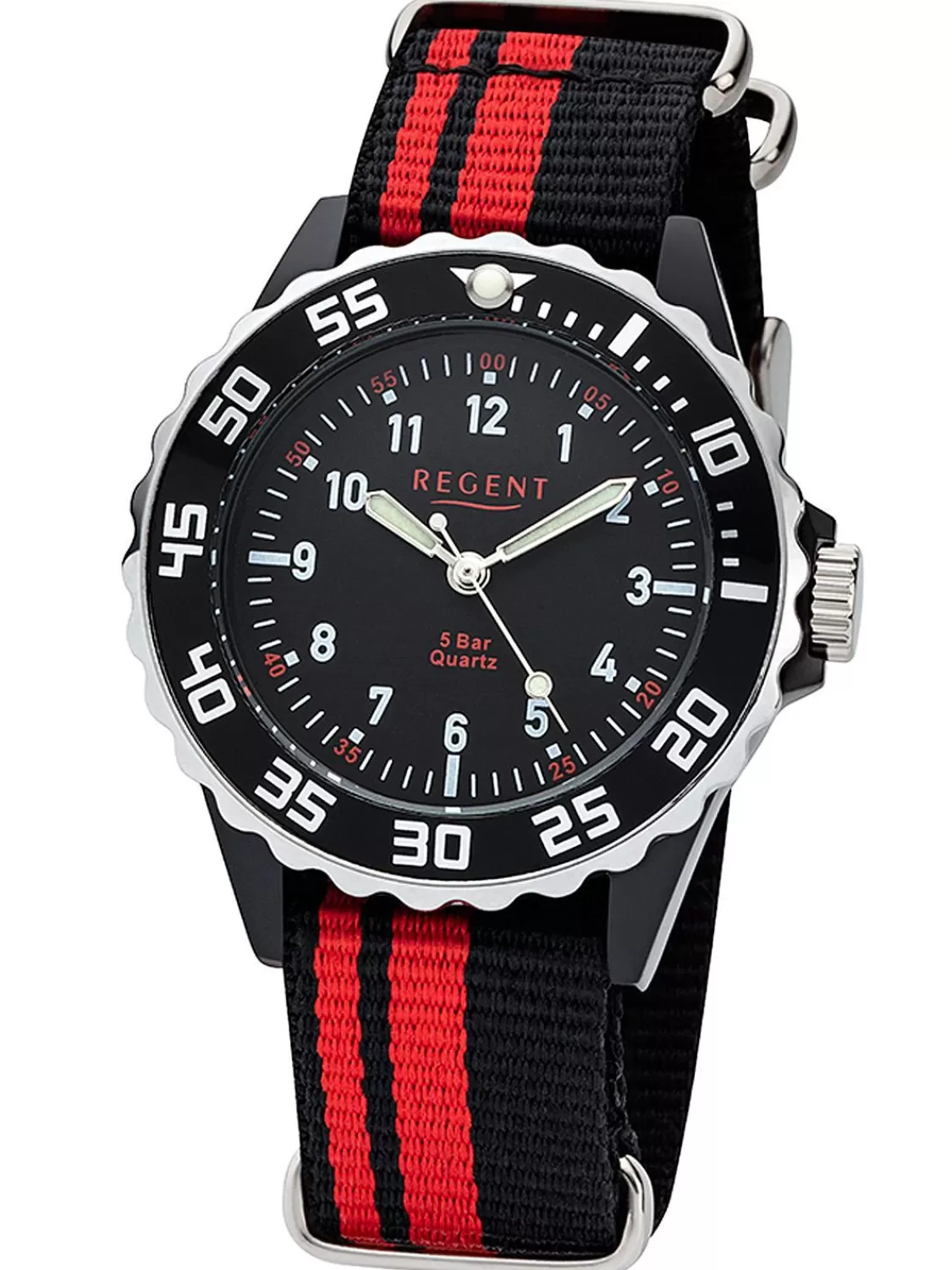 Regent Kinderuhr 5 Bar Wasserdicht Schwarz/Rot O 36 Mm | Kinderuhren