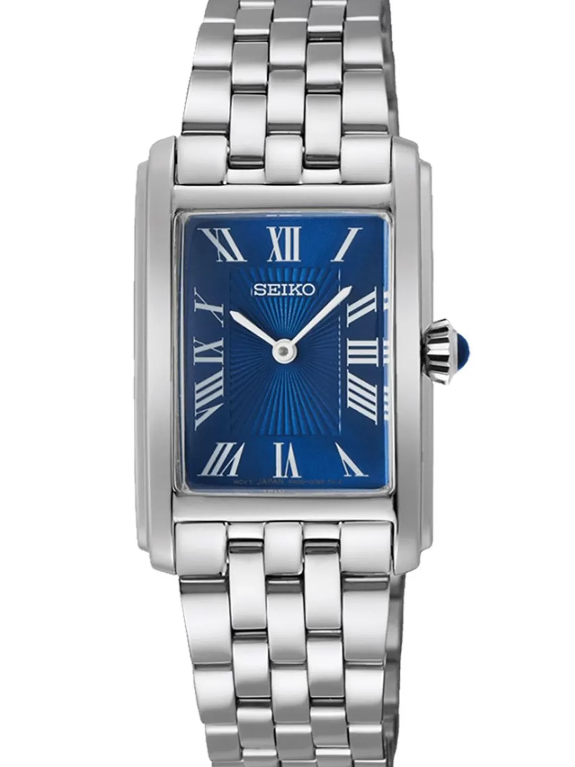 Seiko Damen-Armbanduhr Rechteckig Stahl/Blau | Damenuhren