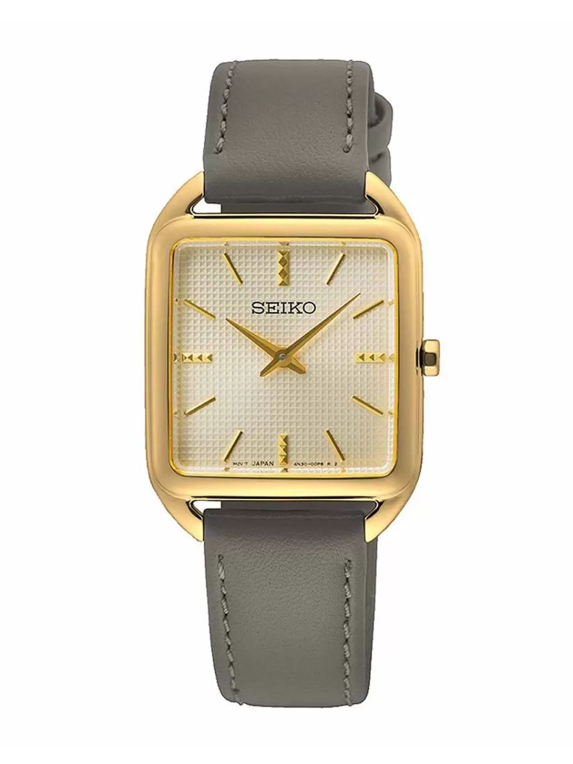 Seiko Damenuhr Rechteckig Grau/Goldfarben | Damenuhren