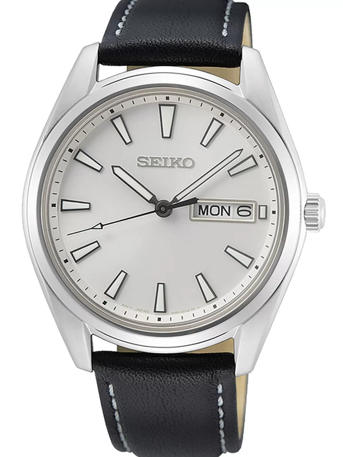 Seiko Herrenarmbanduhr Mit Lederband Schwarz | Herrenuhren