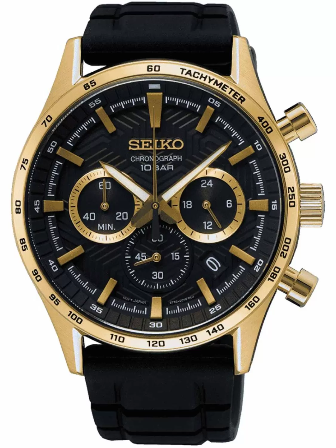 Seiko Herrenuhr Chronograph Schwarz/Goldfarben | Herrenuhren