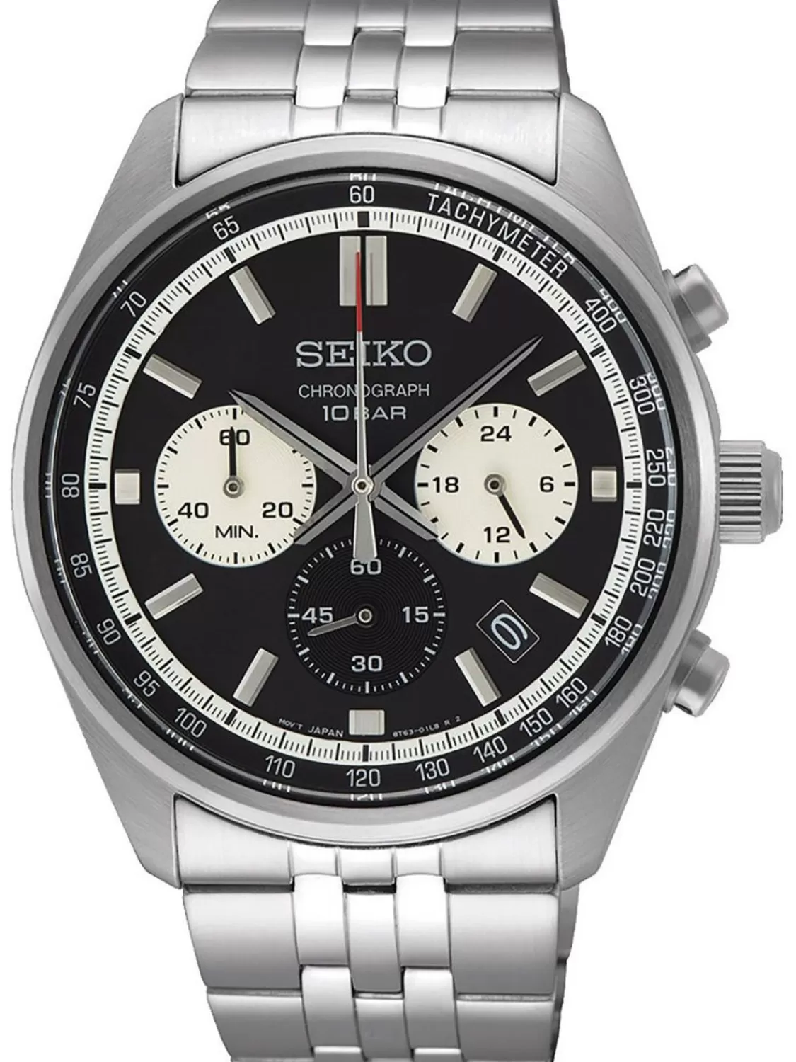 Seiko Herrenuhr Chronograph Stahl/Schwarz | Herrenuhren