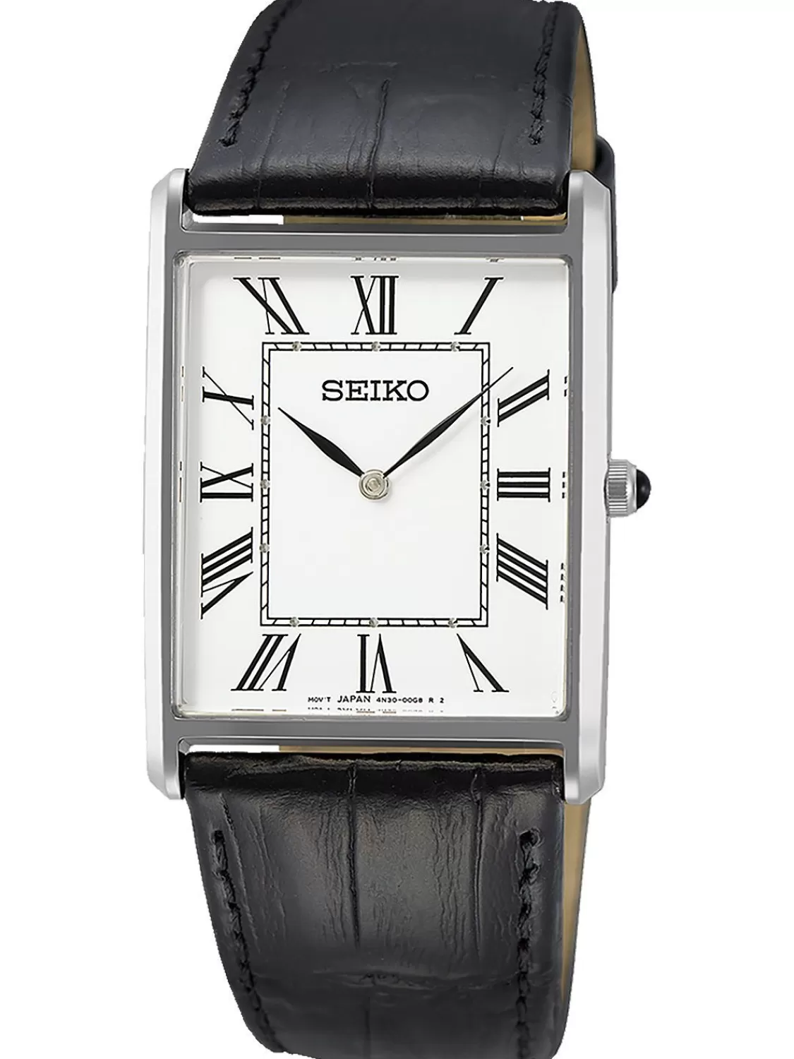 Seiko Herrenuhr Quarz Mit Lederband Schwarz | Herrenuhren