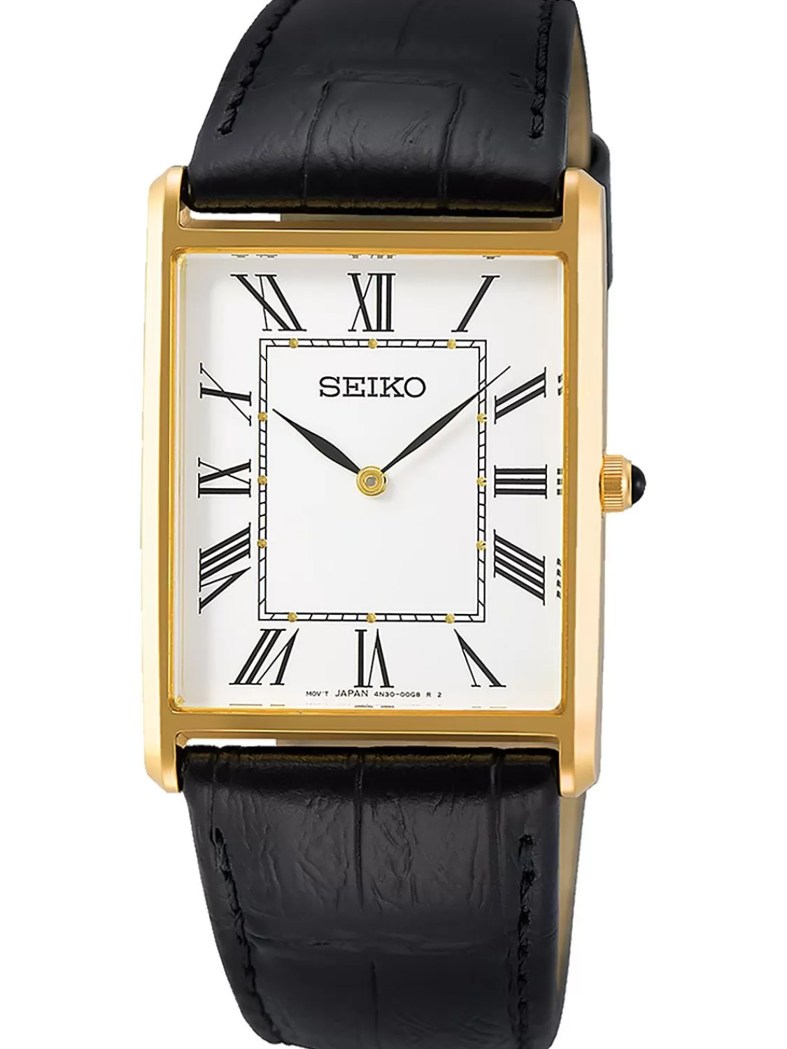 Seiko Herrenuhr Quarz Mit Lederband Schwarz | Herrenuhren