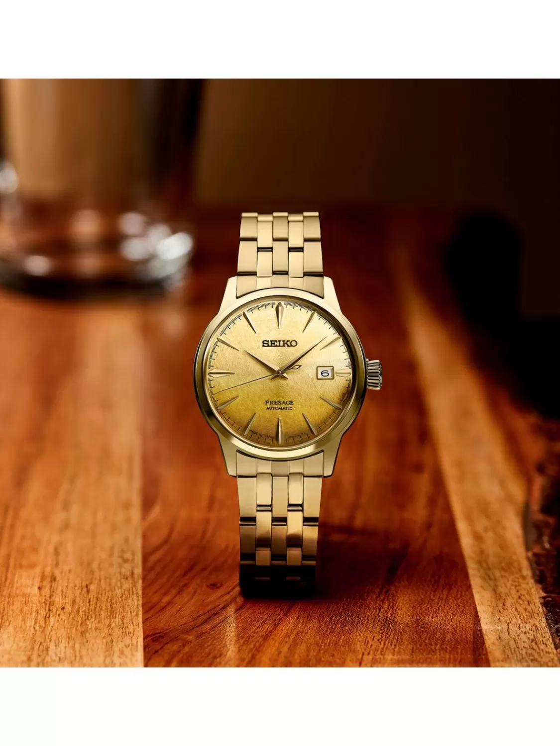 Seiko Presage Herren-Automatikuhr Cocktail Time Goldfarben | Herrenuhren