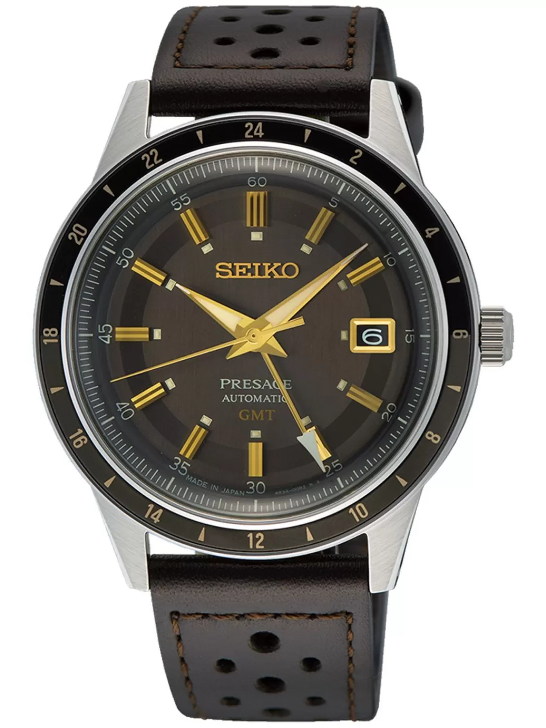 Seiko Presage Style 60'S Herren-Armbanduhr Automatik Gmt Braun | Herrenuhren