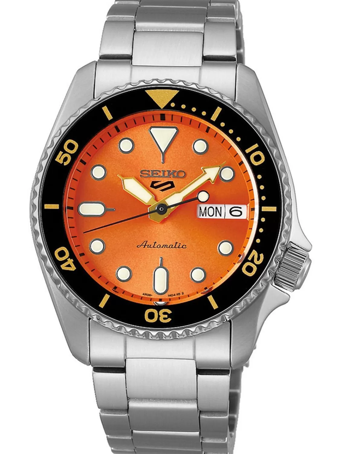 Seiko Unisex Armbanduhr Automatik Stahl/Orange | Herrenuhren