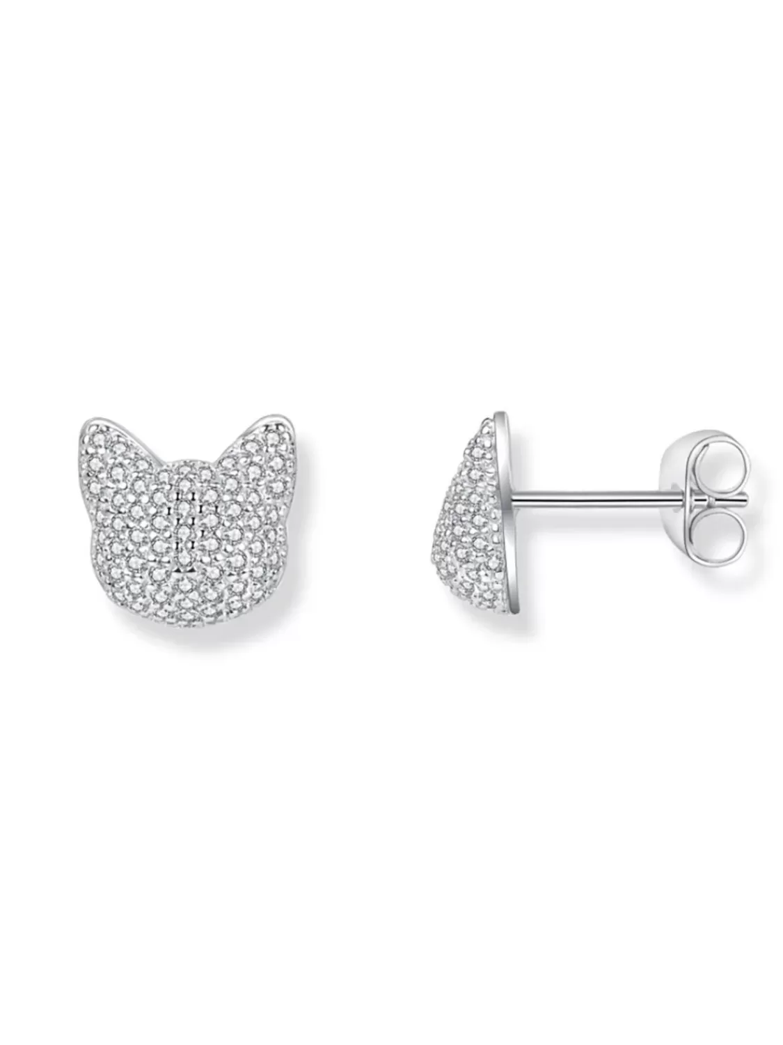 Seinerzeit Damen-Ohrstecker Shiro Katze 925 Silber | Damenschmuck