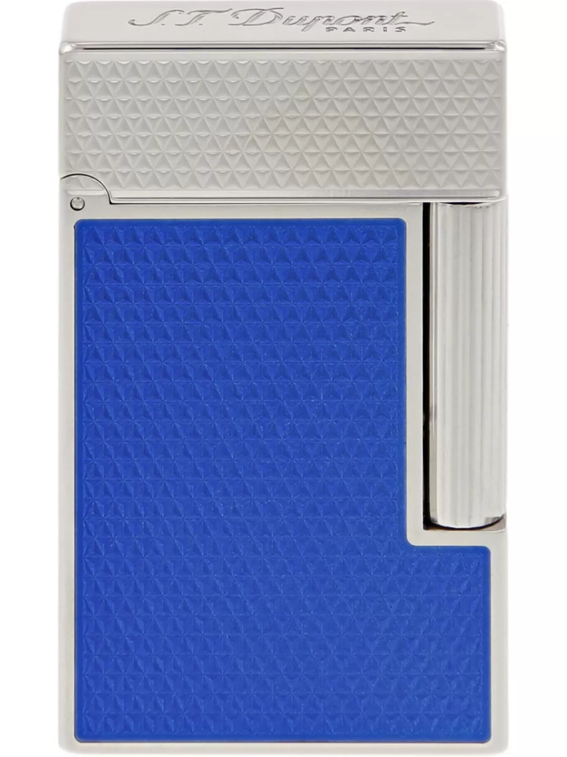 S.T. Dupont Zigarren-Feuerzeug Linie 2 Mit Guilloche Und Blauem Lack | Feuerzeuge