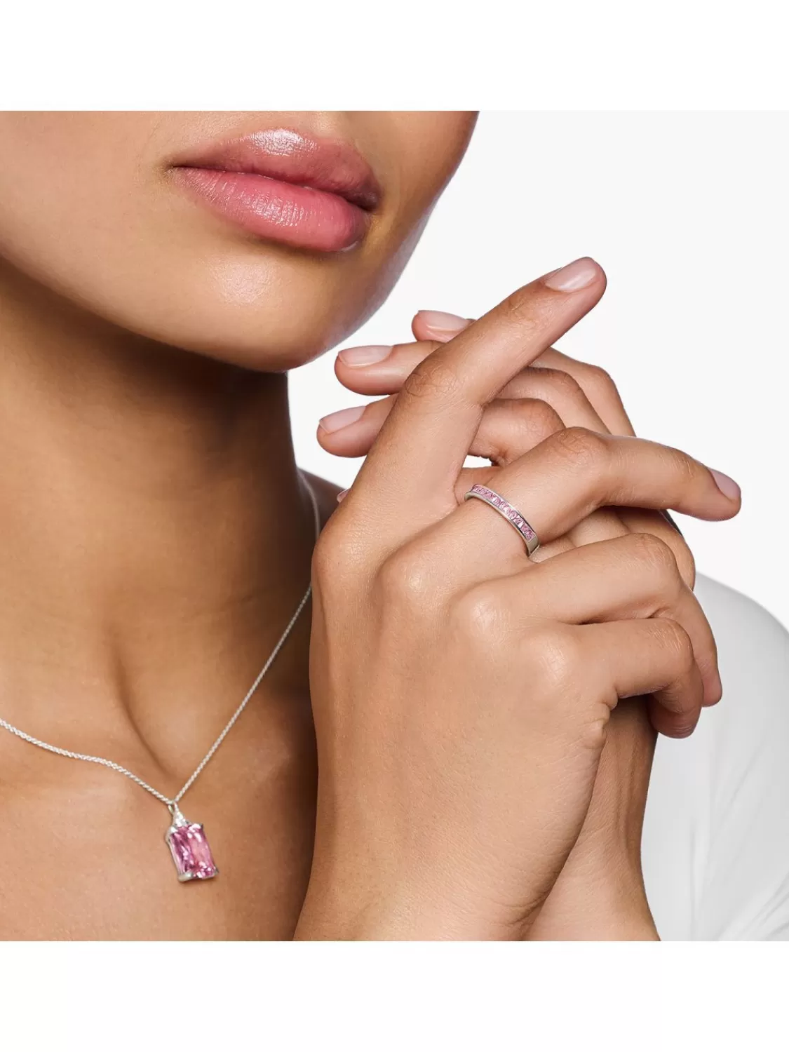 Thomas Sabo Bandring Fur Damen Pinkfarbene Steine | Damenschmuck