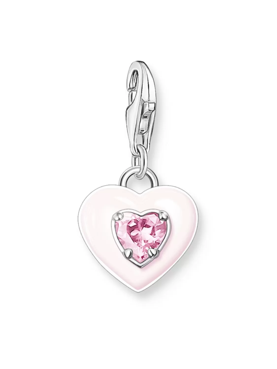 Thomas Sabo Charm-Anhanger Herz Mit Pinkfarbenem Stein | Damenschmuck