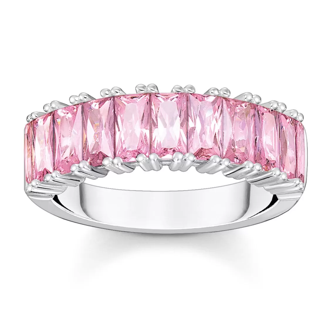 Thomas Sabo Damen Silberring Pinkfarbene Steine | Damenschmuck