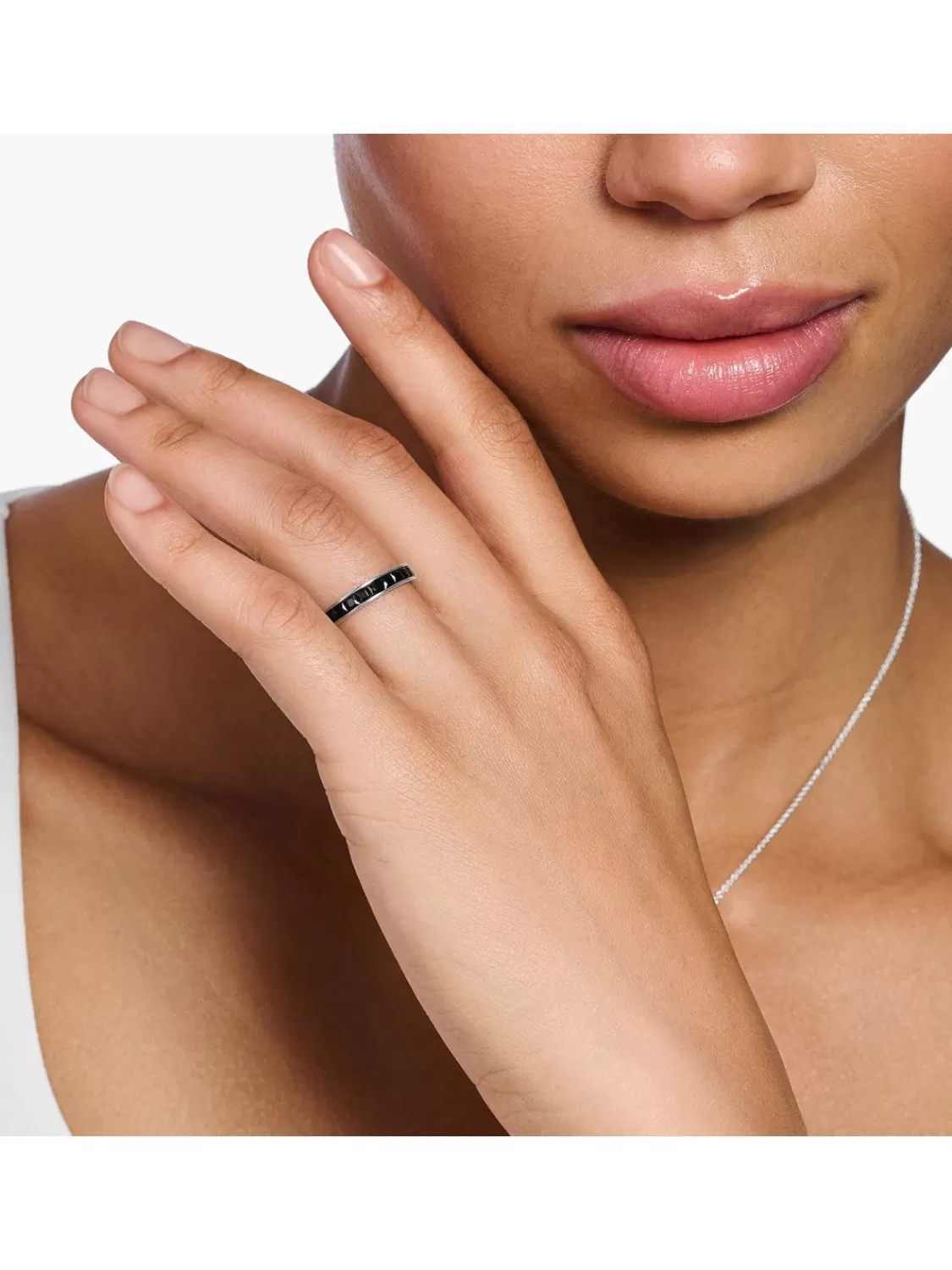 Thomas Sabo Damen-Bandring Schwarze Steine | Damenschmuck