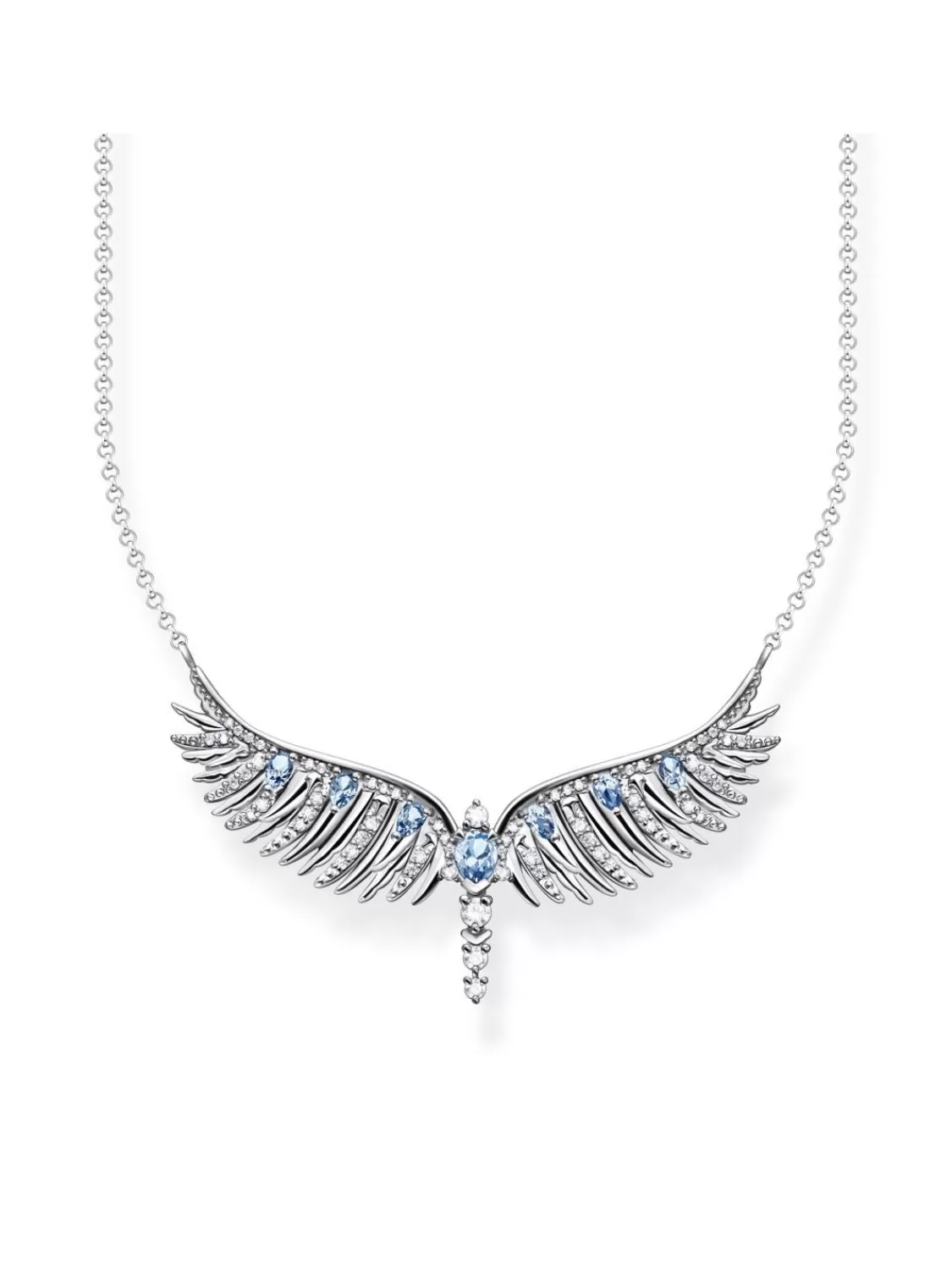 Thomas Sabo Damen-Collier Phonix-Flugel Mit Blauen Steinen | Damenschmuck