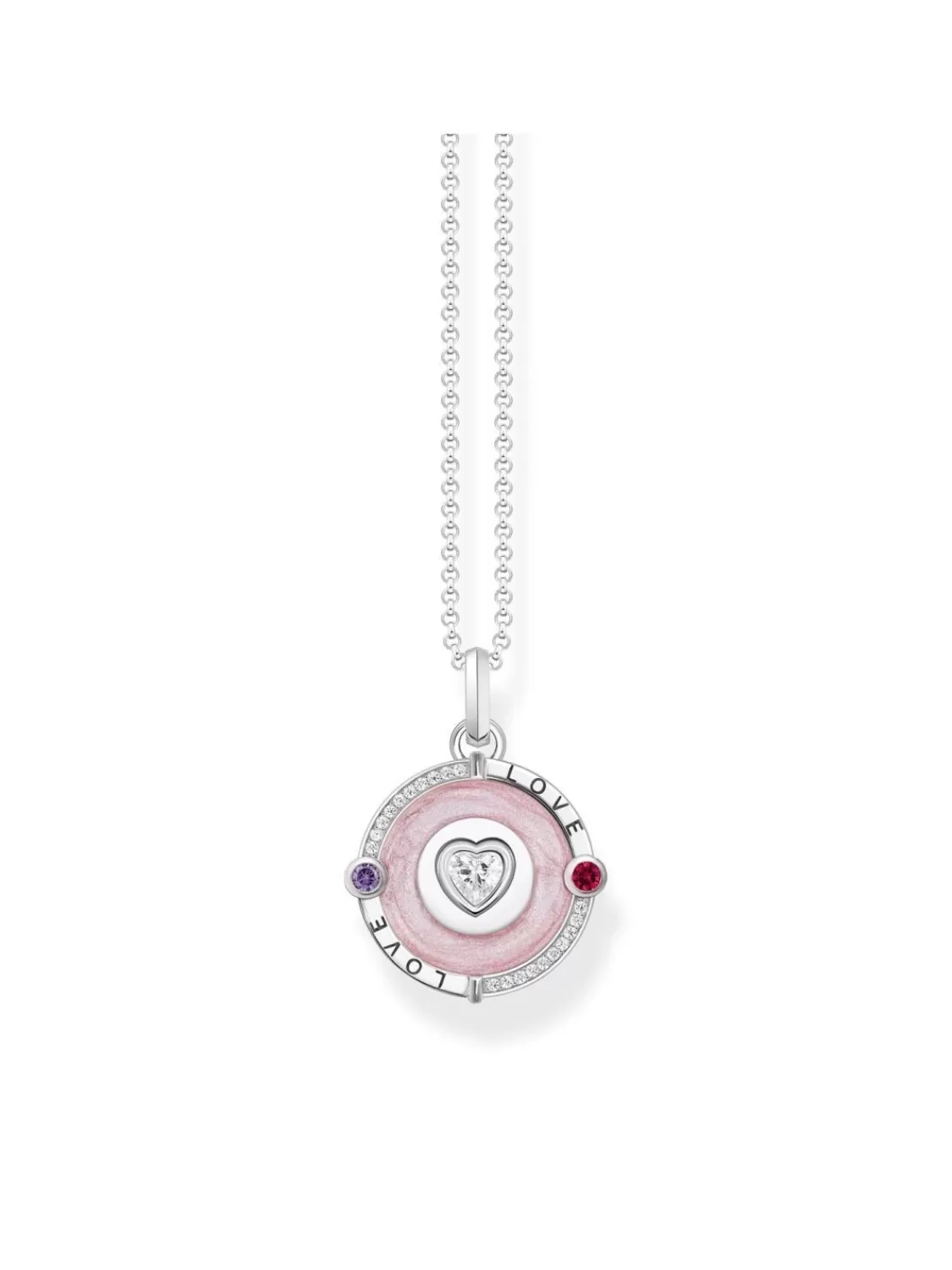 Thomas Sabo Damen-Halskette Herz Rosa Silber | Damenschmuck