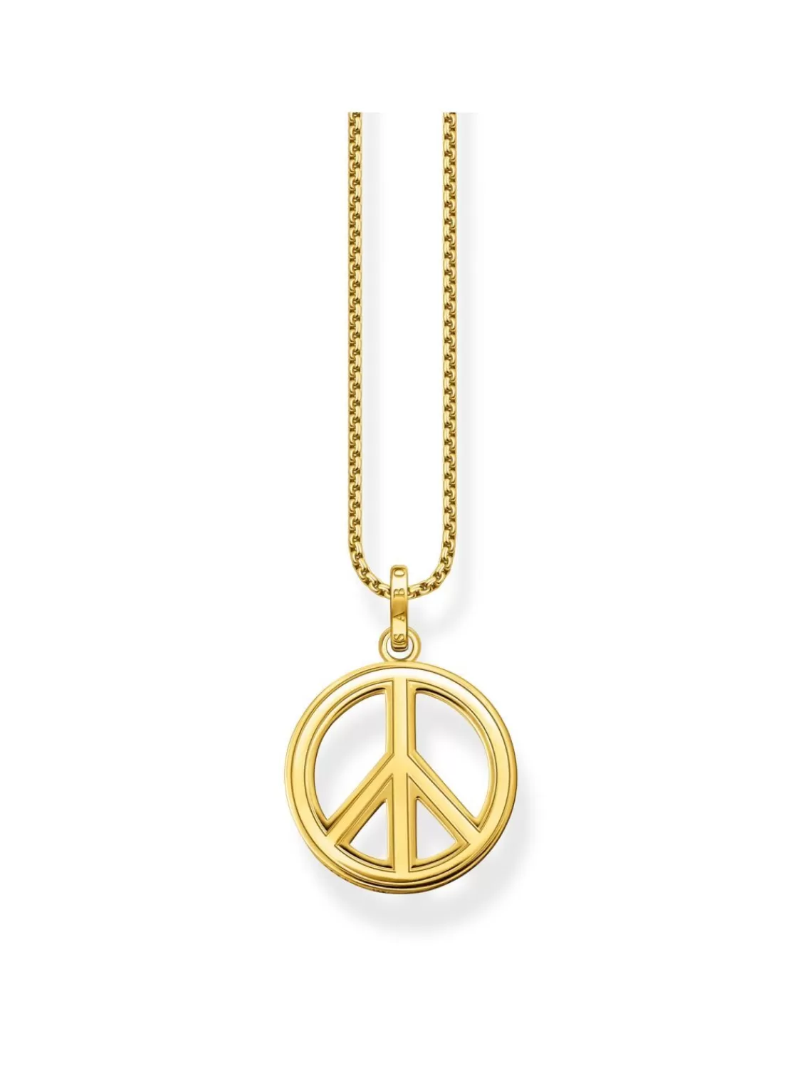 Thomas Sabo Damen-Halskette Peace-Zeichen Goldfarben Bunt | Damenschmuck