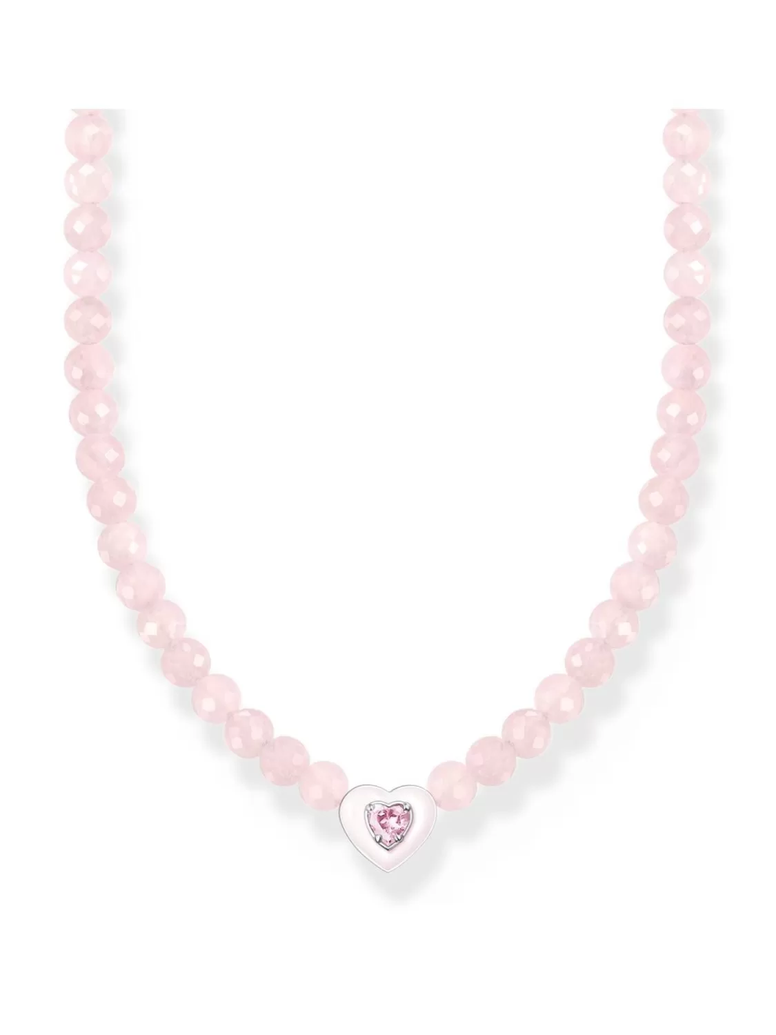 Thomas Sabo Damenkette Herz Mit Rosenquarz | Damenschmuck