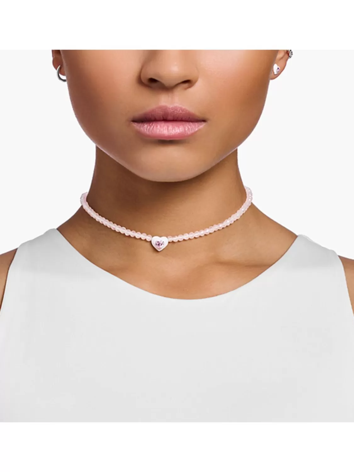 Thomas Sabo Damenkette Herz Mit Rosenquarz | Damenschmuck