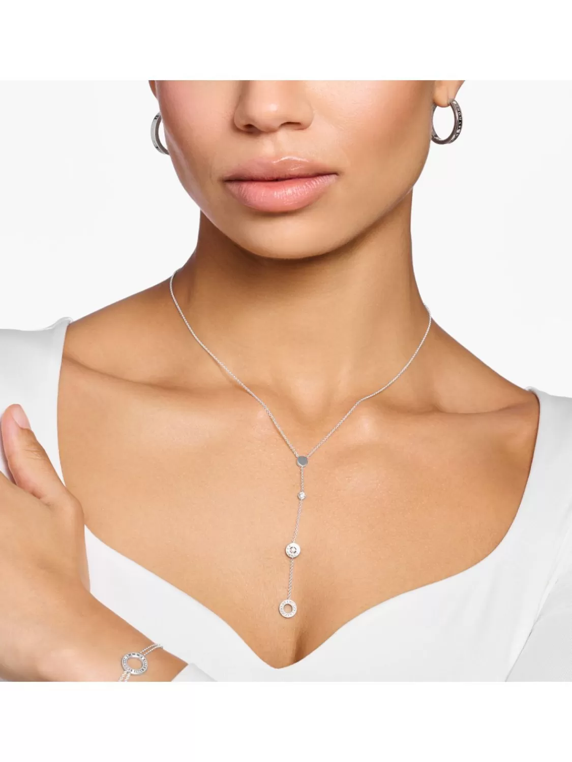 Thomas Sabo Damenkette Kreise Mit Weisen Steinen | Damenschmuck