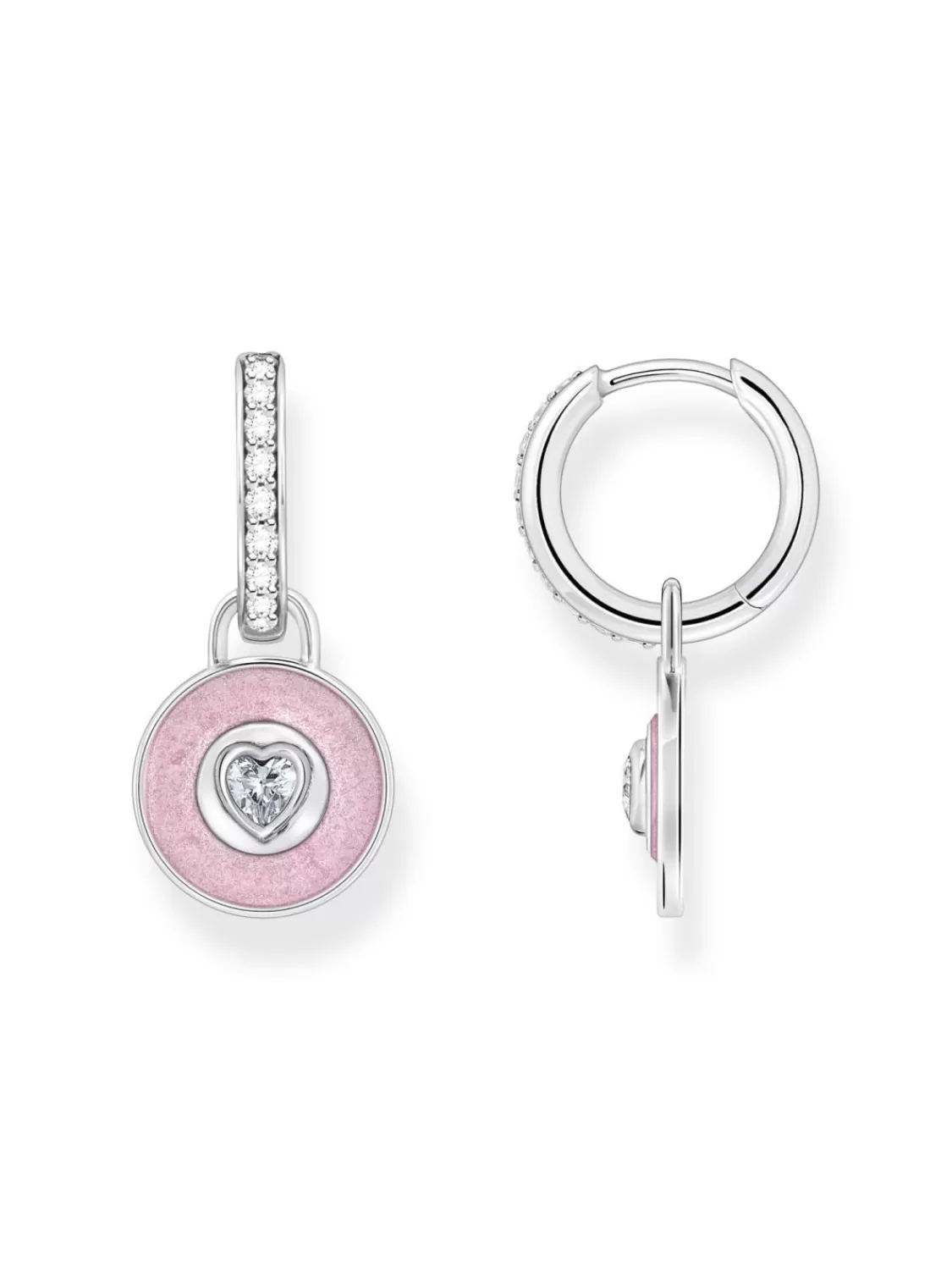 Thomas Sabo Damen-Ohrringe Creolen Herz Rosa Silber | Damenschmuck