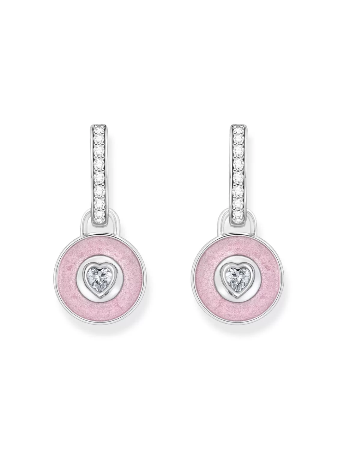 Thomas Sabo Damen-Ohrringe Creolen Herz Rosa Silber | Damenschmuck