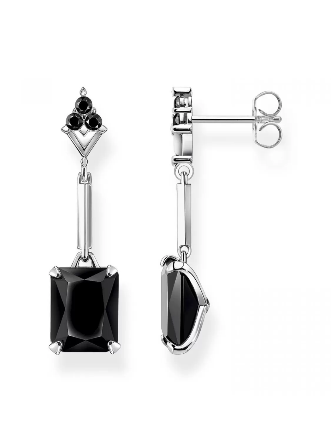 Thomas Sabo Damen-Ohrringe Ohrhanger Schwarze Steine | Damenschmuck