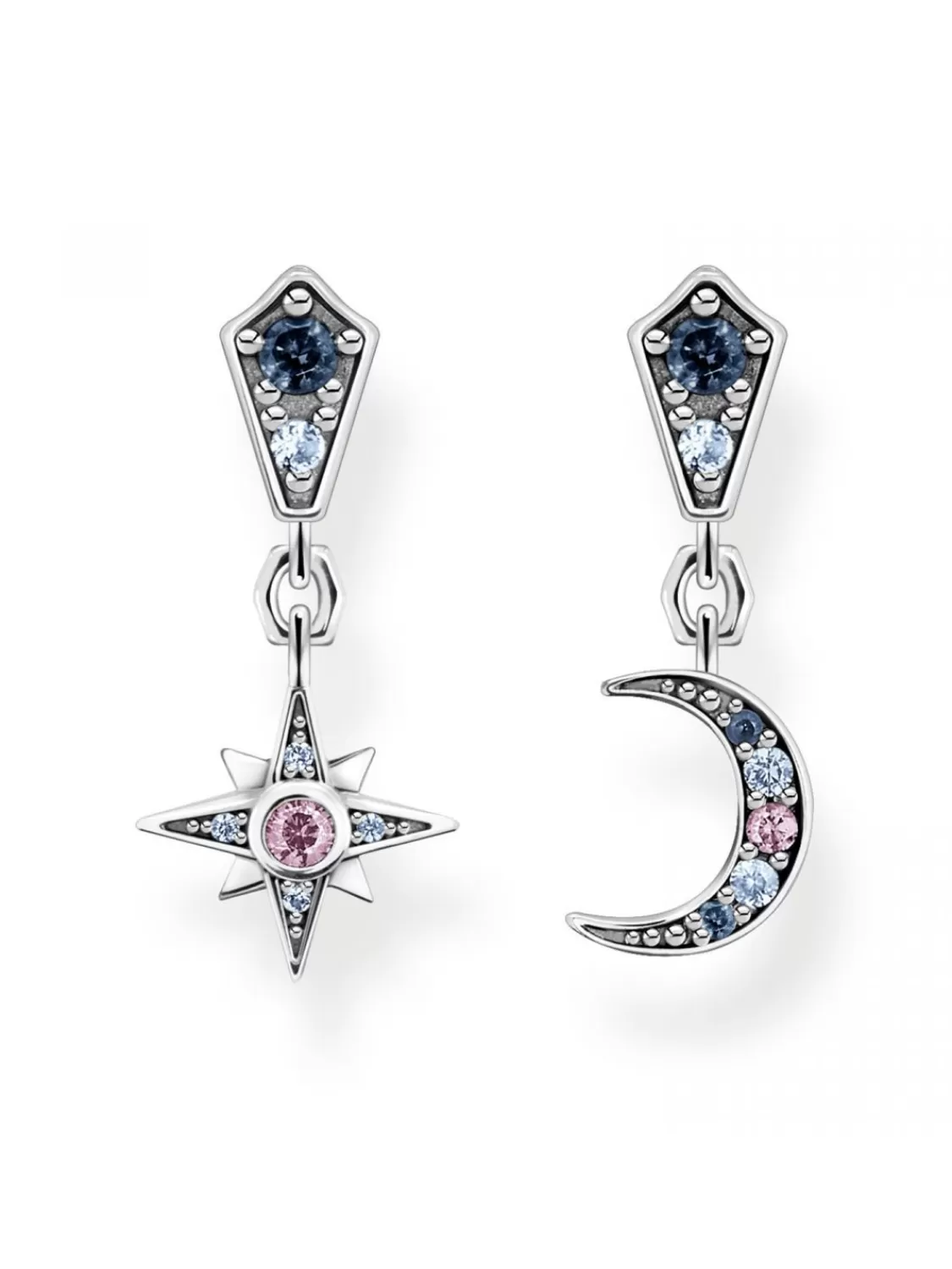 Thomas Sabo Damen-Ohrringe Royalty Stern & Mond Ohrhanger Silber | Damenschmuck