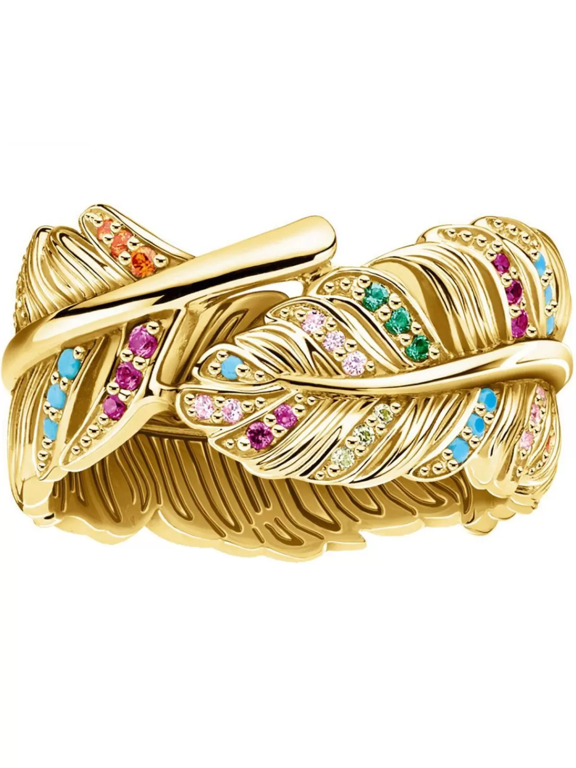 Thomas Sabo Damenring Feder Goldfarben | Damenschmuck