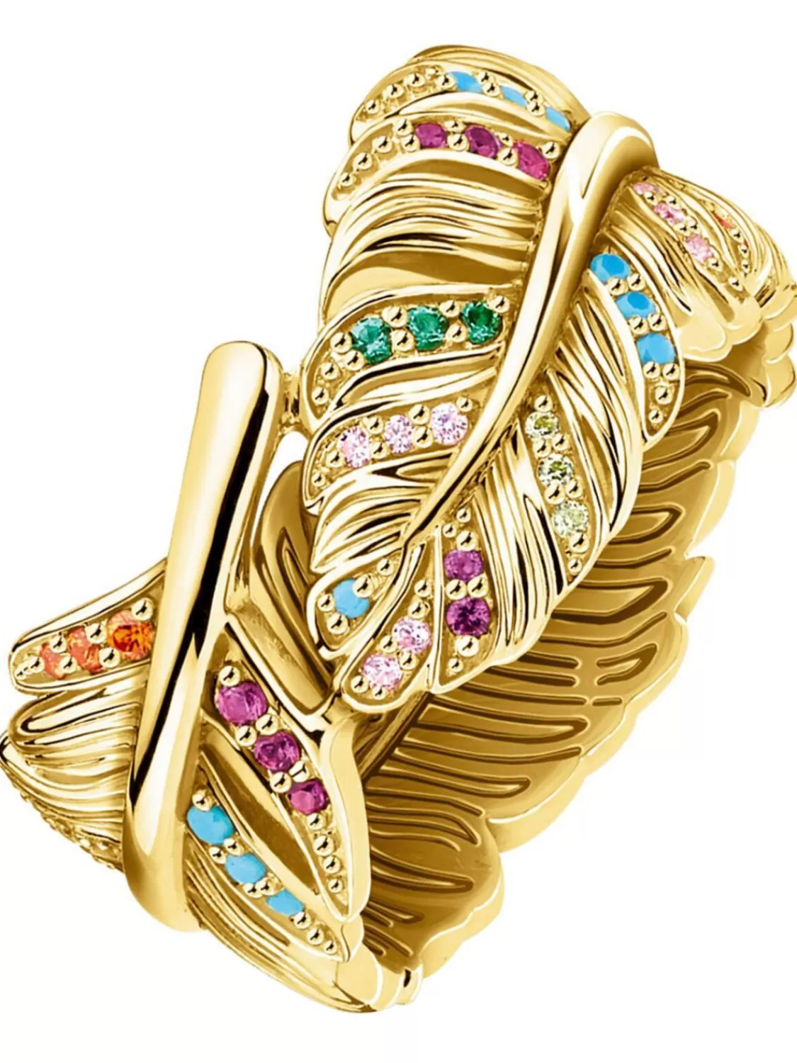 Thomas Sabo Damenring Feder Goldfarben | Damenschmuck