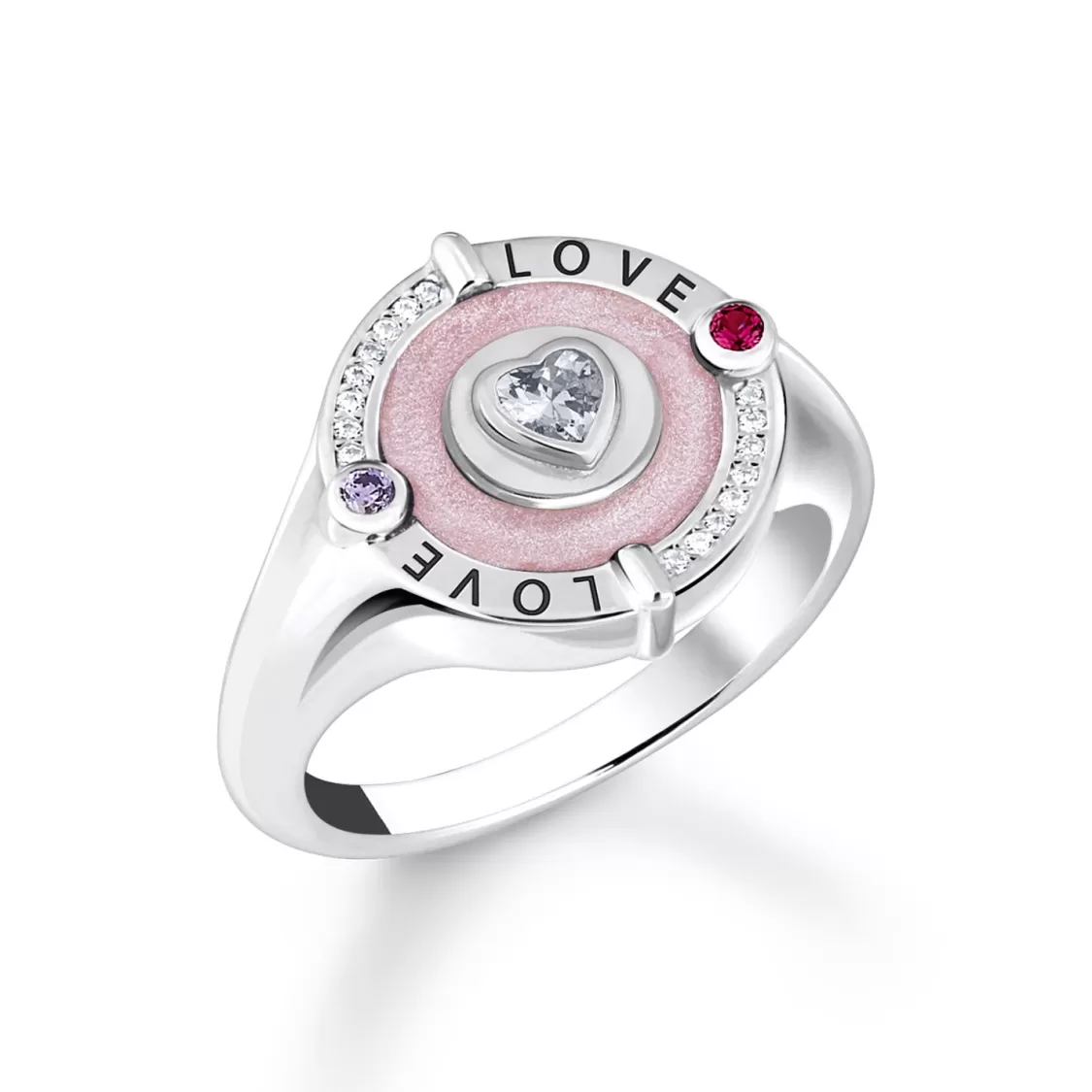 Thomas Sabo Damenring Herz Rosa Love Silber | Damenschmuck