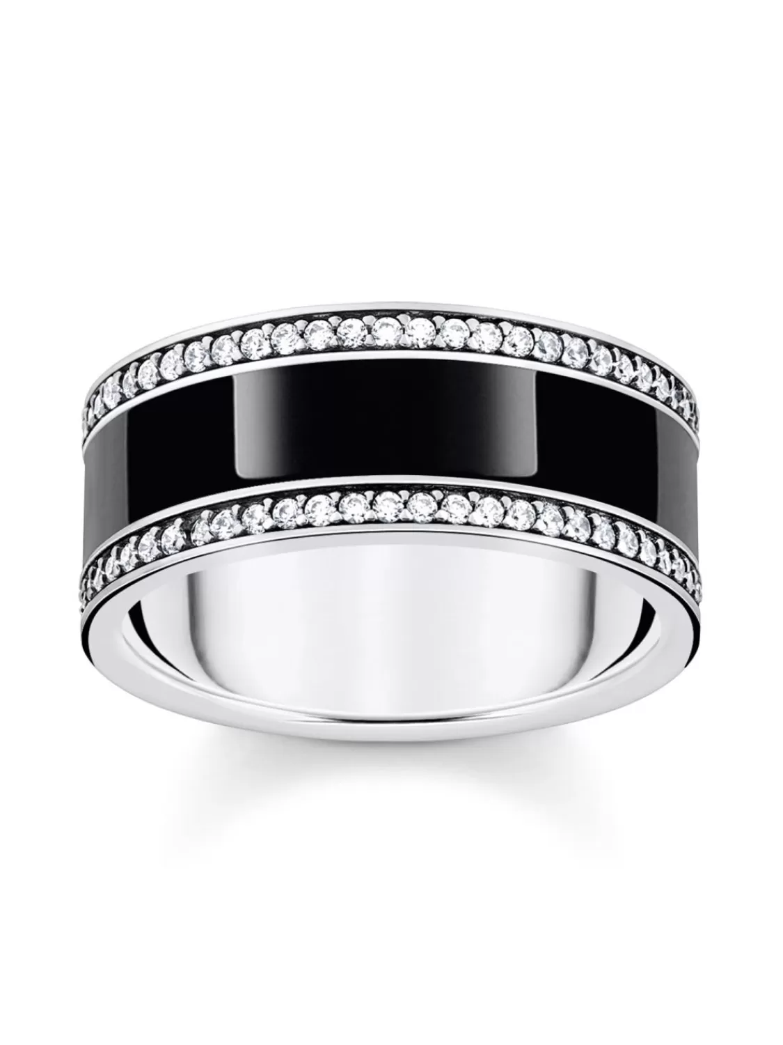 Thomas Sabo Damenring Mit Schwarzer Emaille | Damenschmuck