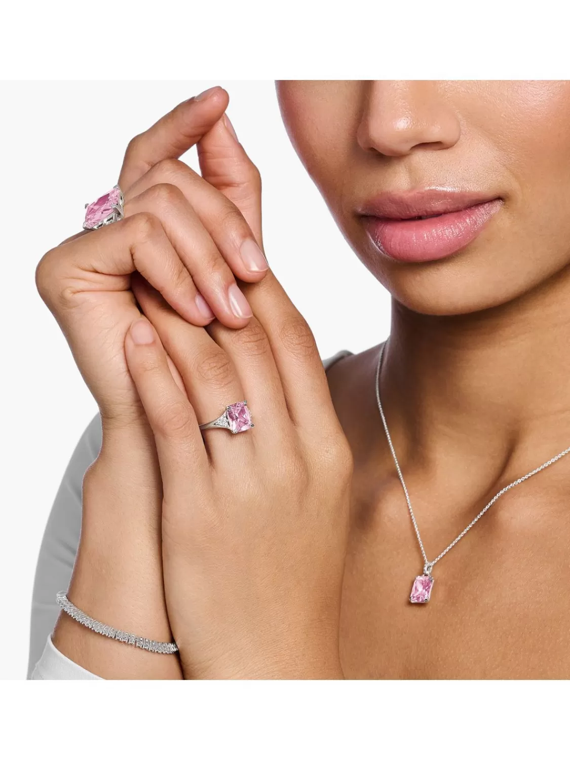 Thomas Sabo Damenring Pinkfarbener Stein | Damenschmuck