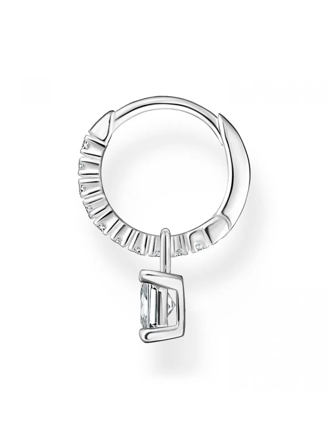 Thomas Sabo Einzel-Creole Ohrring Silber Mit Weisen Steinen | Damenschmuck